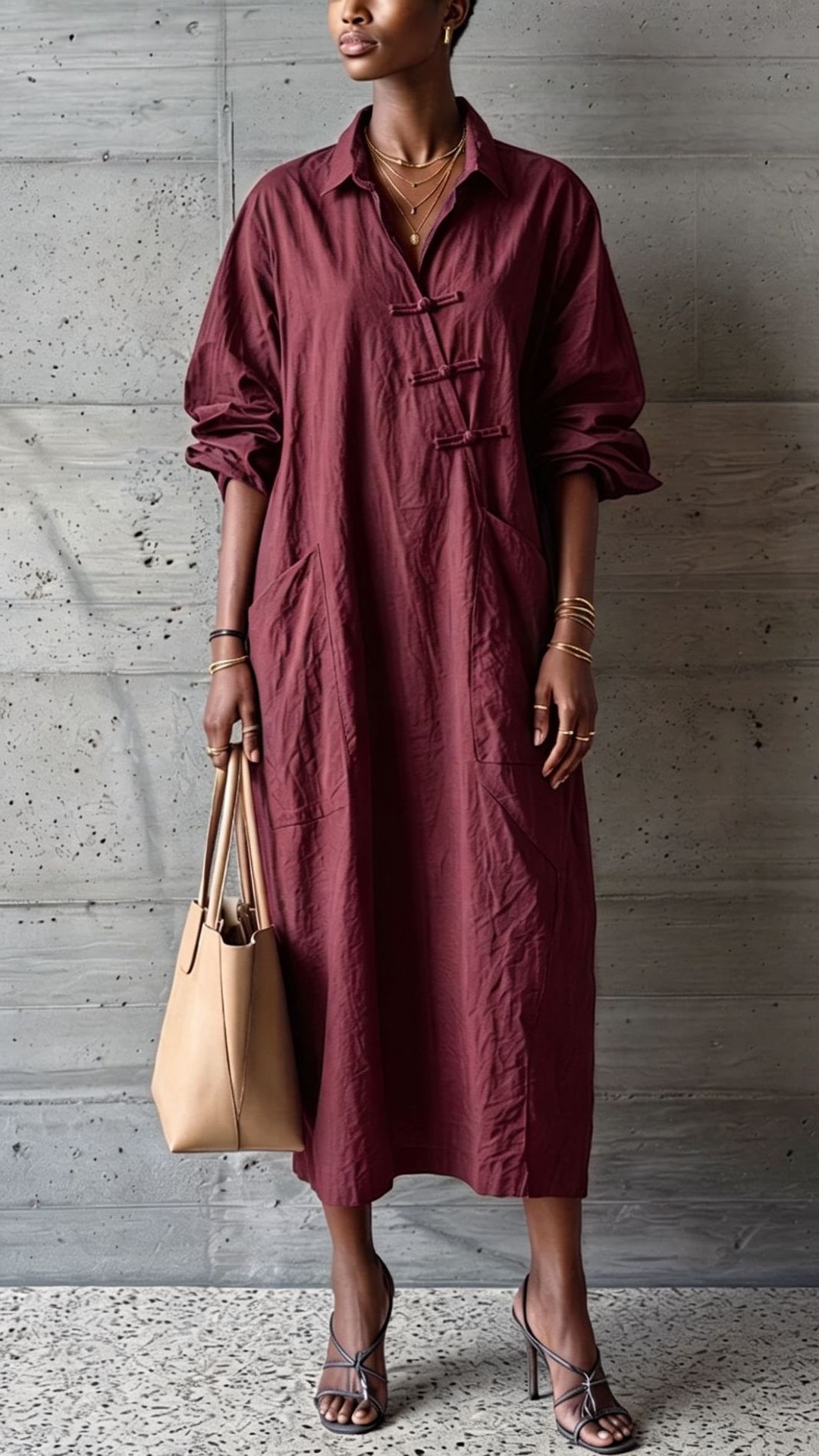 Women's cotton linen collared button-down shirt dress - Nordfashionstorm - Women's Clothing, Fashion for You - Nordfashionstorm.com