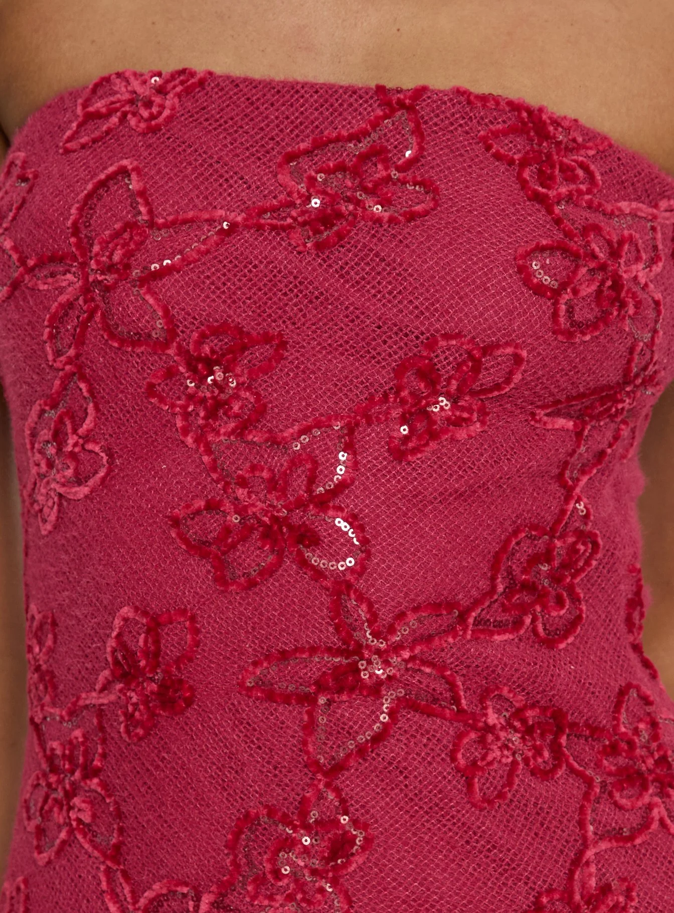 Mimosie Strapless Mini Dress Burgundy