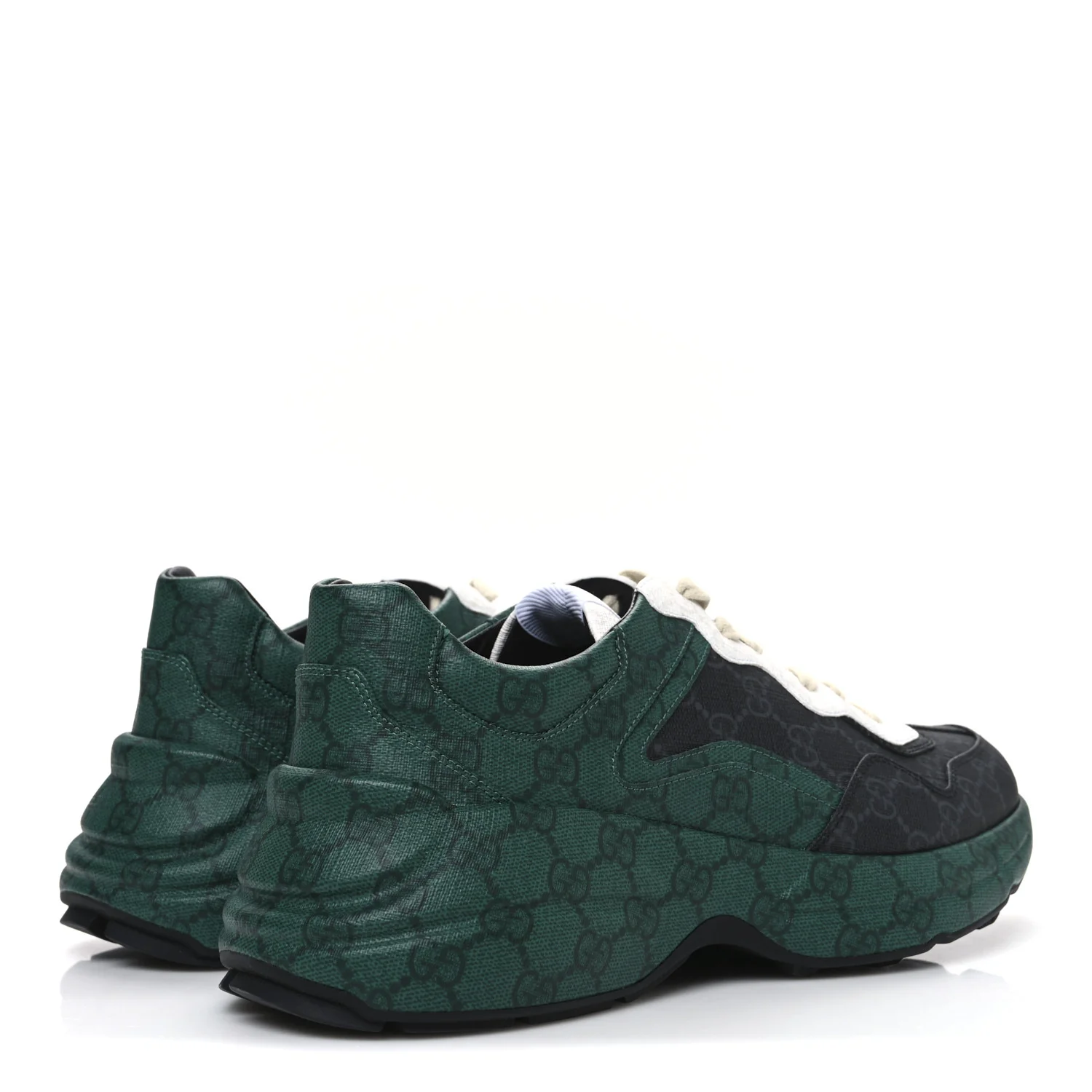 GG Supreme Monogram Mens Rhyton Sneakers 8.5 Black Green - Top Club