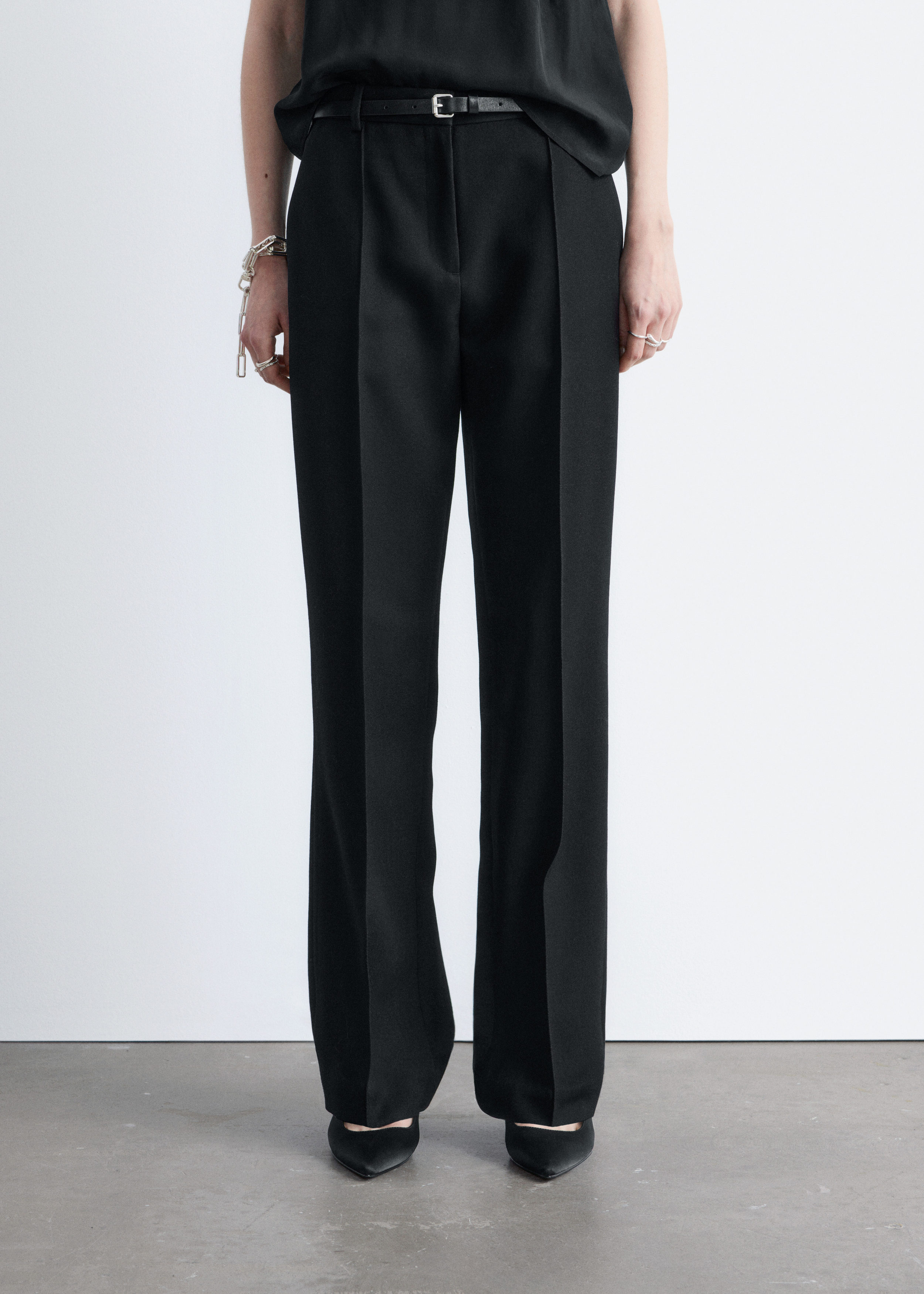 & Other Stories WOOL-BLEND TAILORED TROUSERS
