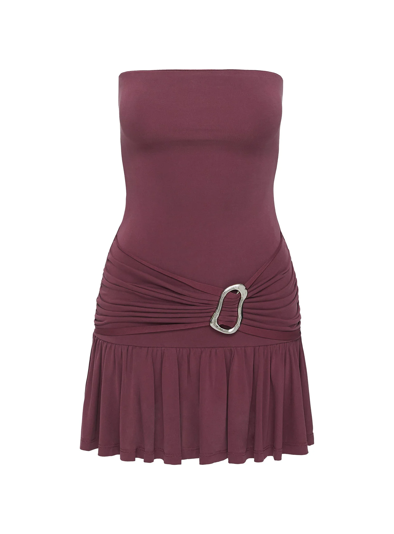 Love Lingers Strapless Mini Dress Burgundy