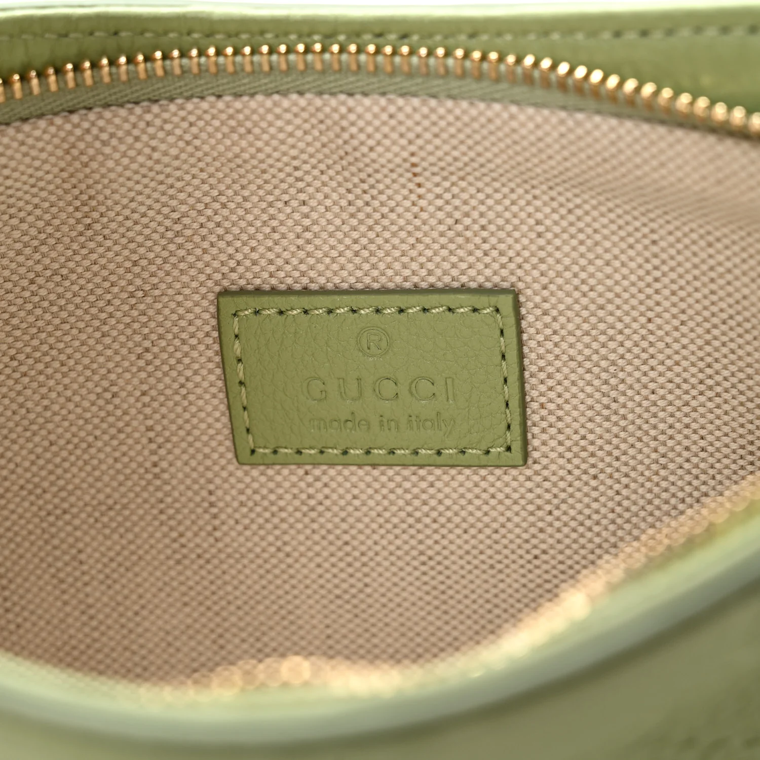 GG Grainy Calfskin Emblem Super Mini Shoulder Bag Sage Leaf - Top Club
