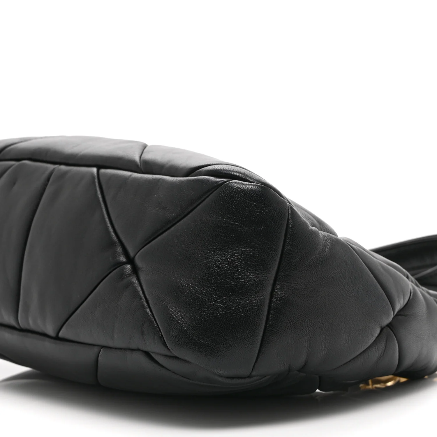 Nappa Triangle Quilted Patchwork System Bag Black - Top Club