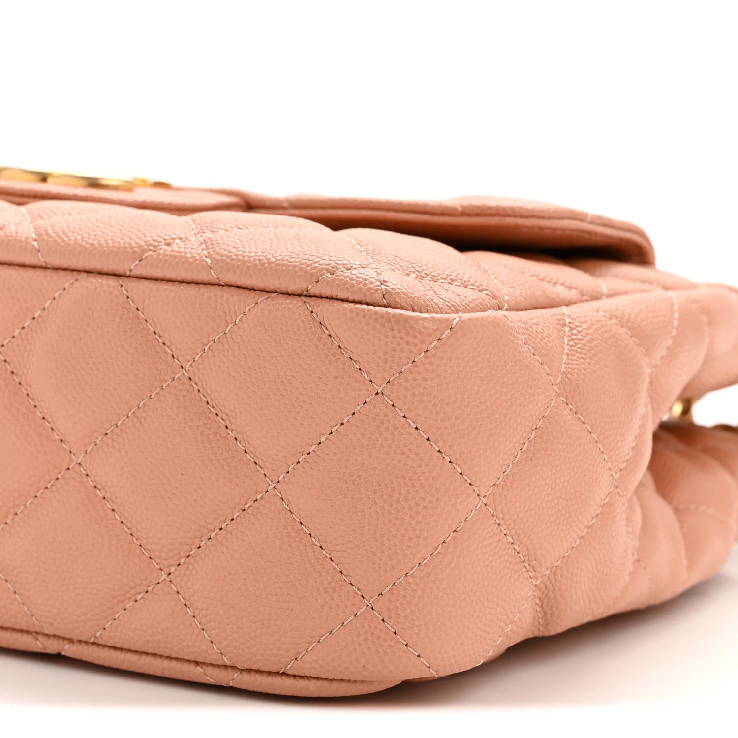Caviar Quilted Wavy CC Hobo Beige - Top Club