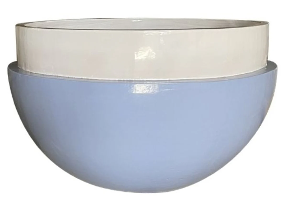 Luxury ceramic flower pot light blue / white Ø 75 x H. 45 cm - garden decoration