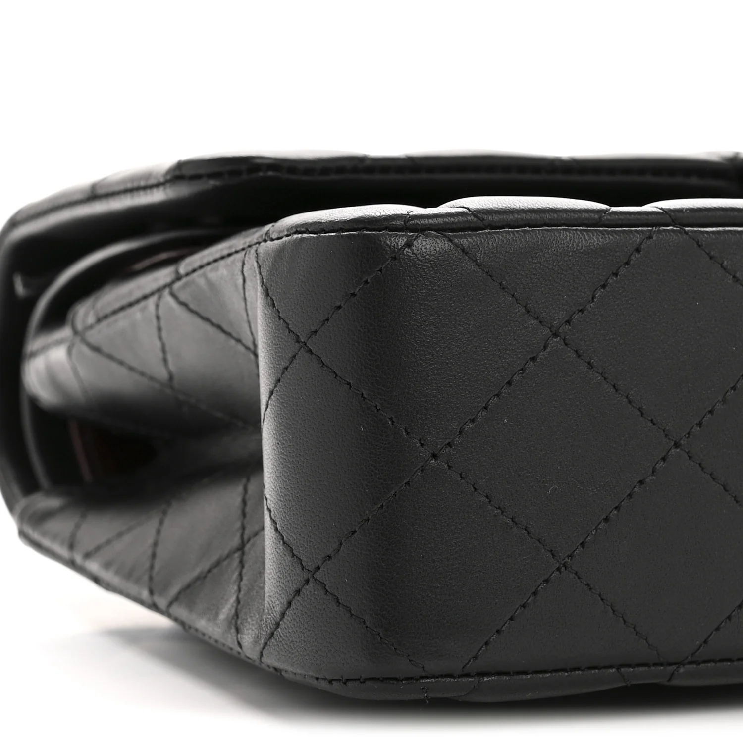 Lambskin Quilted Medium Double Flap Black - Top Club