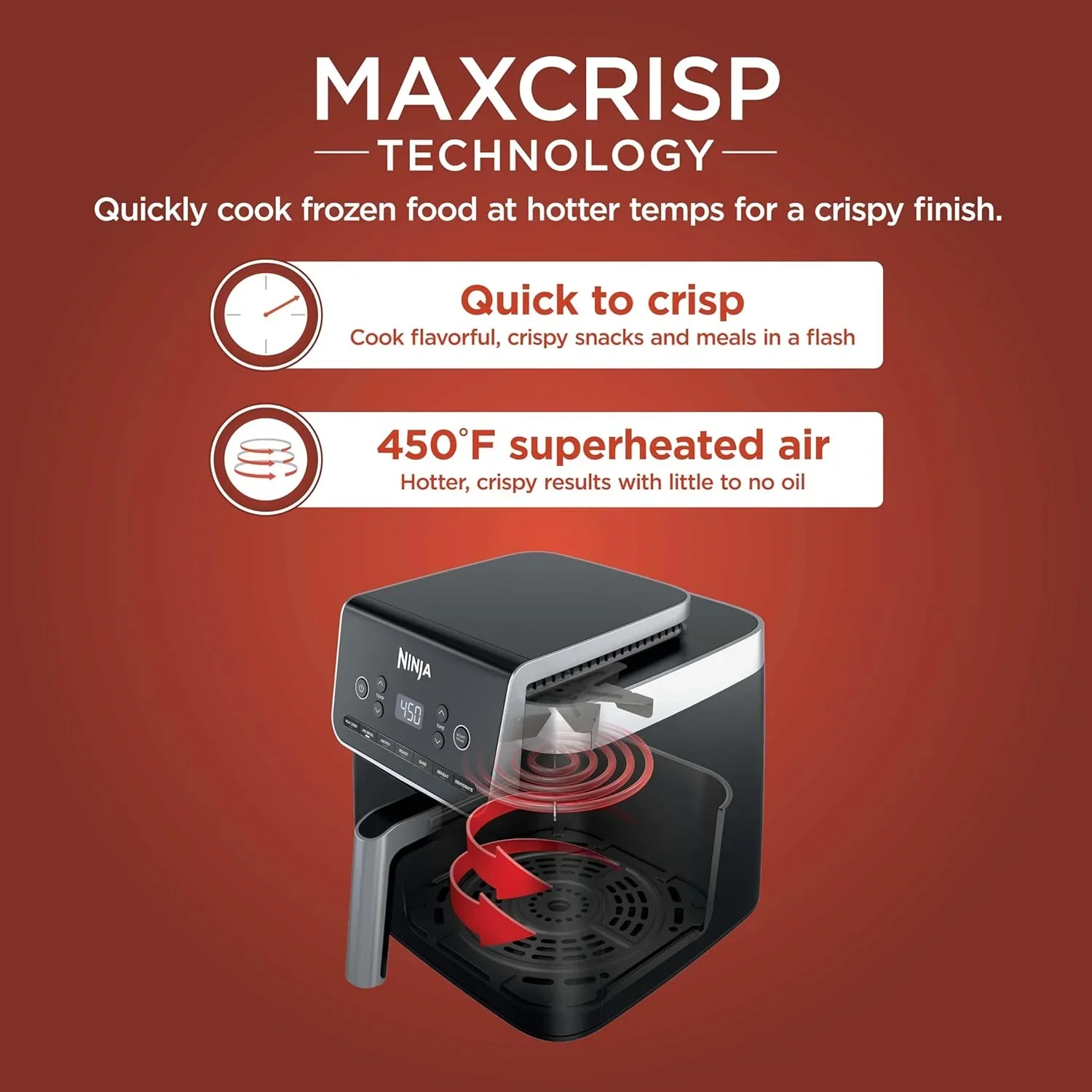 Ninja Air Fryer Pro 5-quart 4-in-1 air fryer that air fries bakes reheats and dehydrates