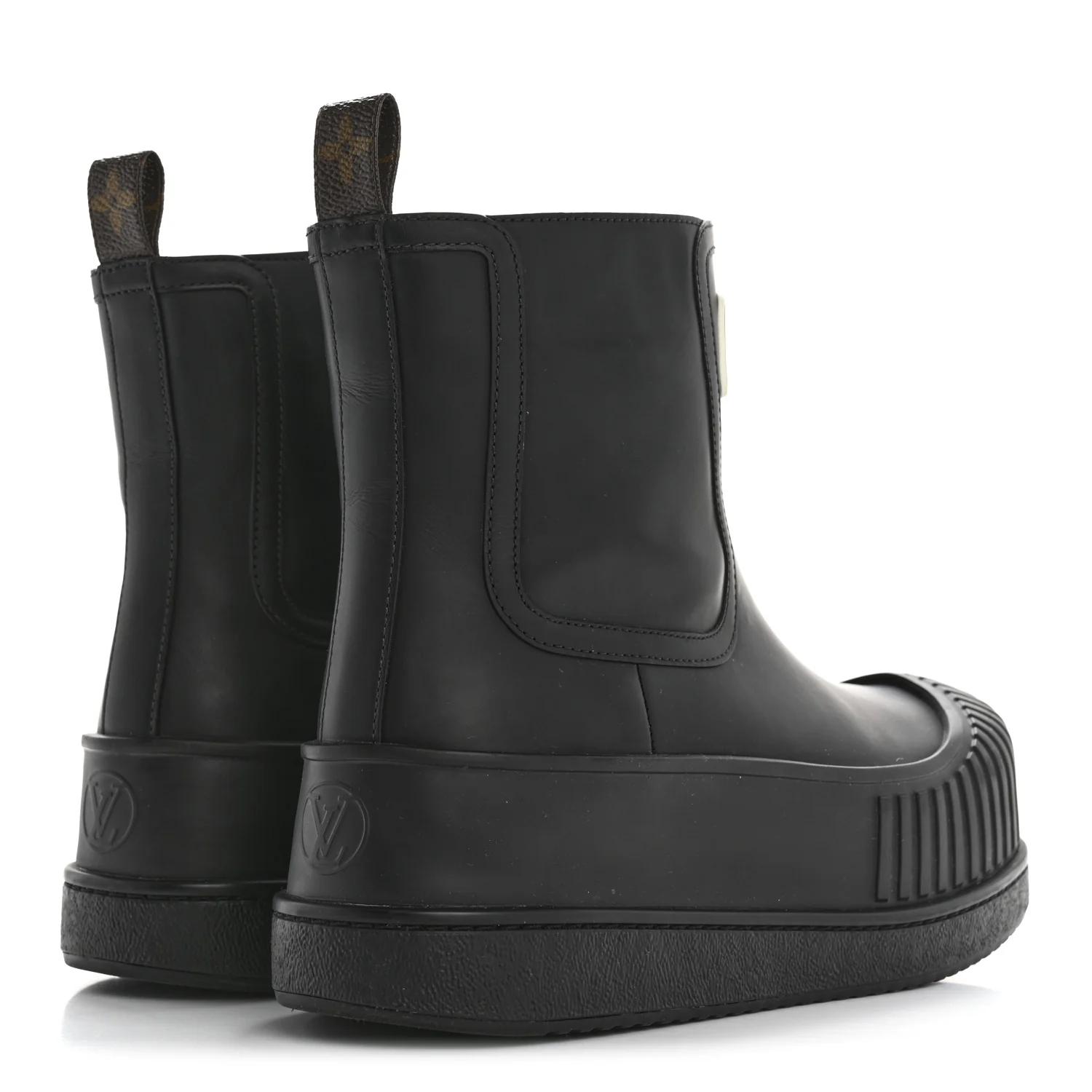 Calfskin Polar Flat Ankle Boots 38 Black - Top Club