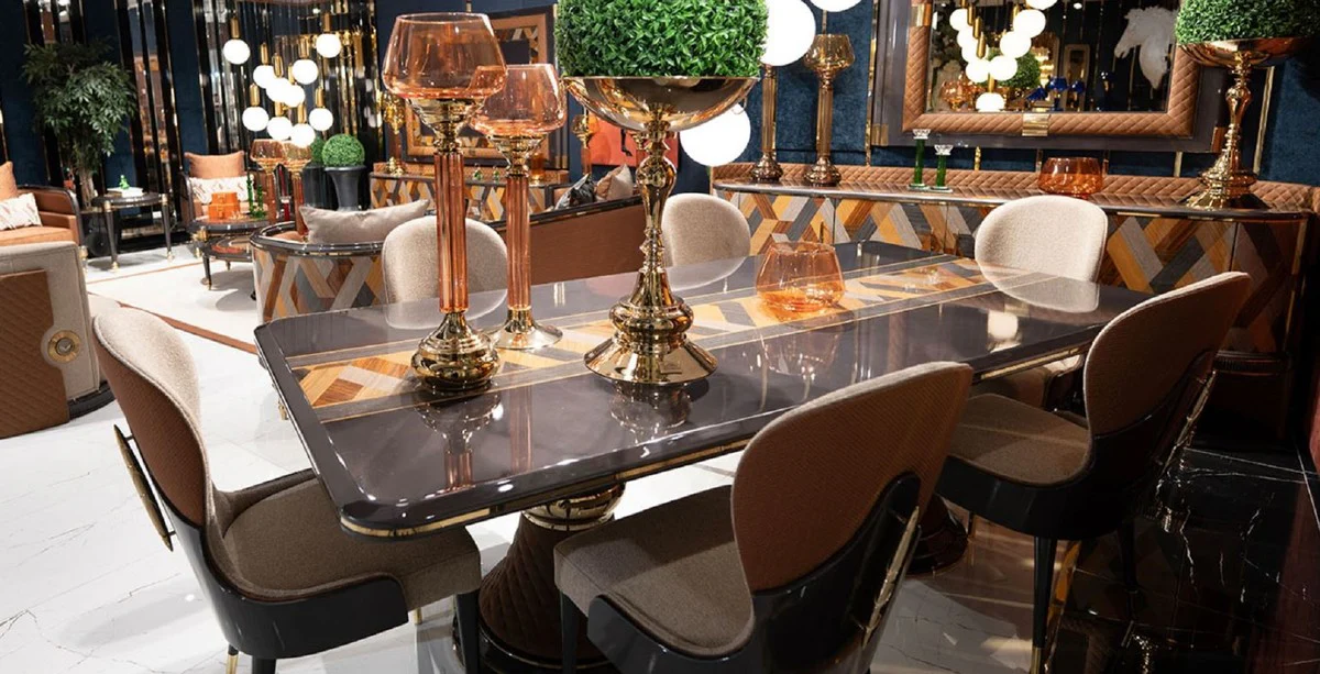 Luxury Art Deco Dining Room Set - Dining Table & 8 Chairs