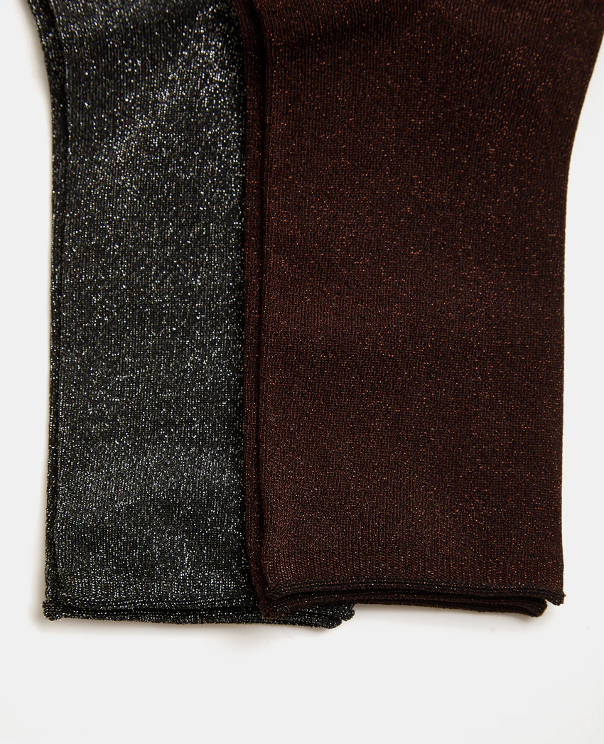 Pimkie Lot de 2 paires de chaussettes avec lurex