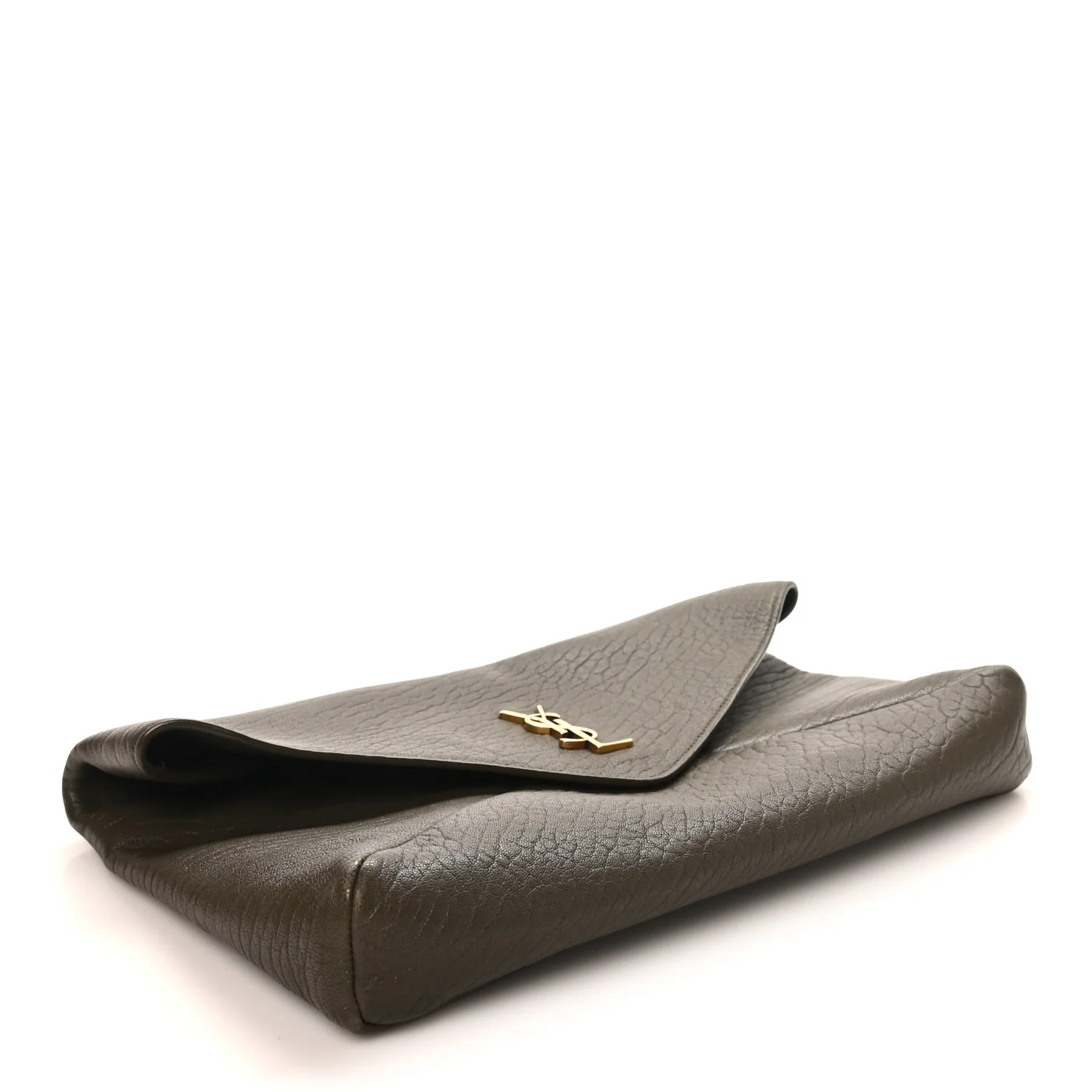 Grained Lambskin Large Cassandre Envelope Pouch Light Musk - Top Club