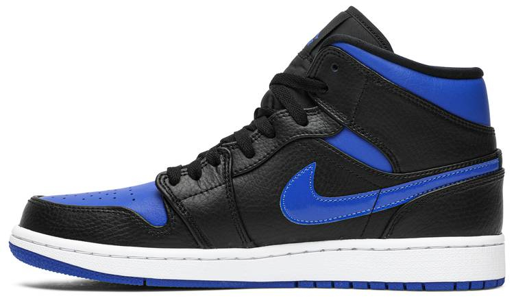 Air Jordan 1 Mid  Black Hyper Royal  554724-068 - Sneaker Replica Workshop