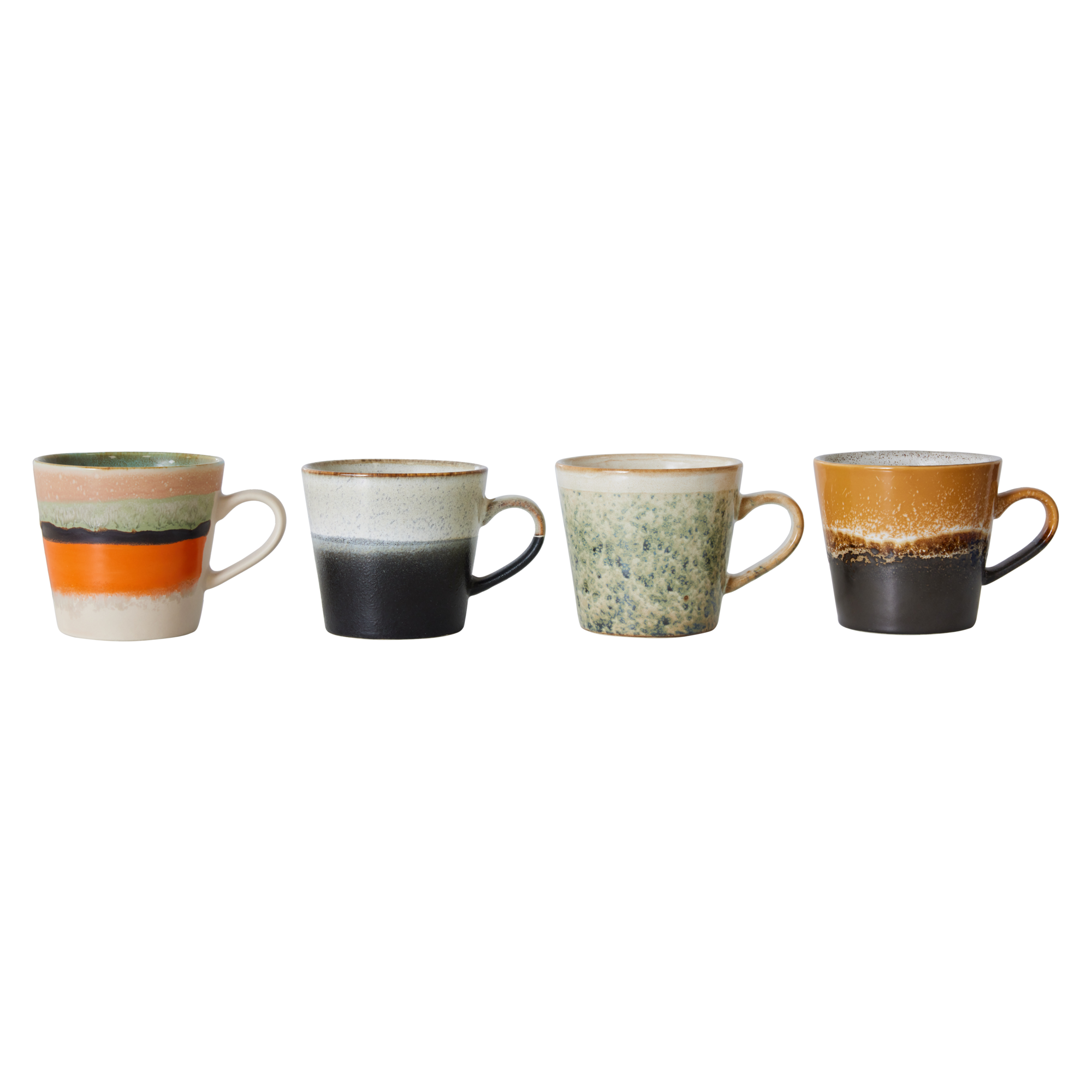 Servies 70's Ceramics Cappuccino mok Verve - set van 4