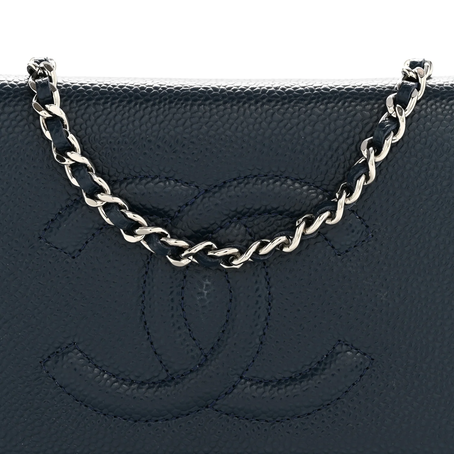 Caviar Timeless CC Wallet on Chain WOC Navy Blue - Top Club