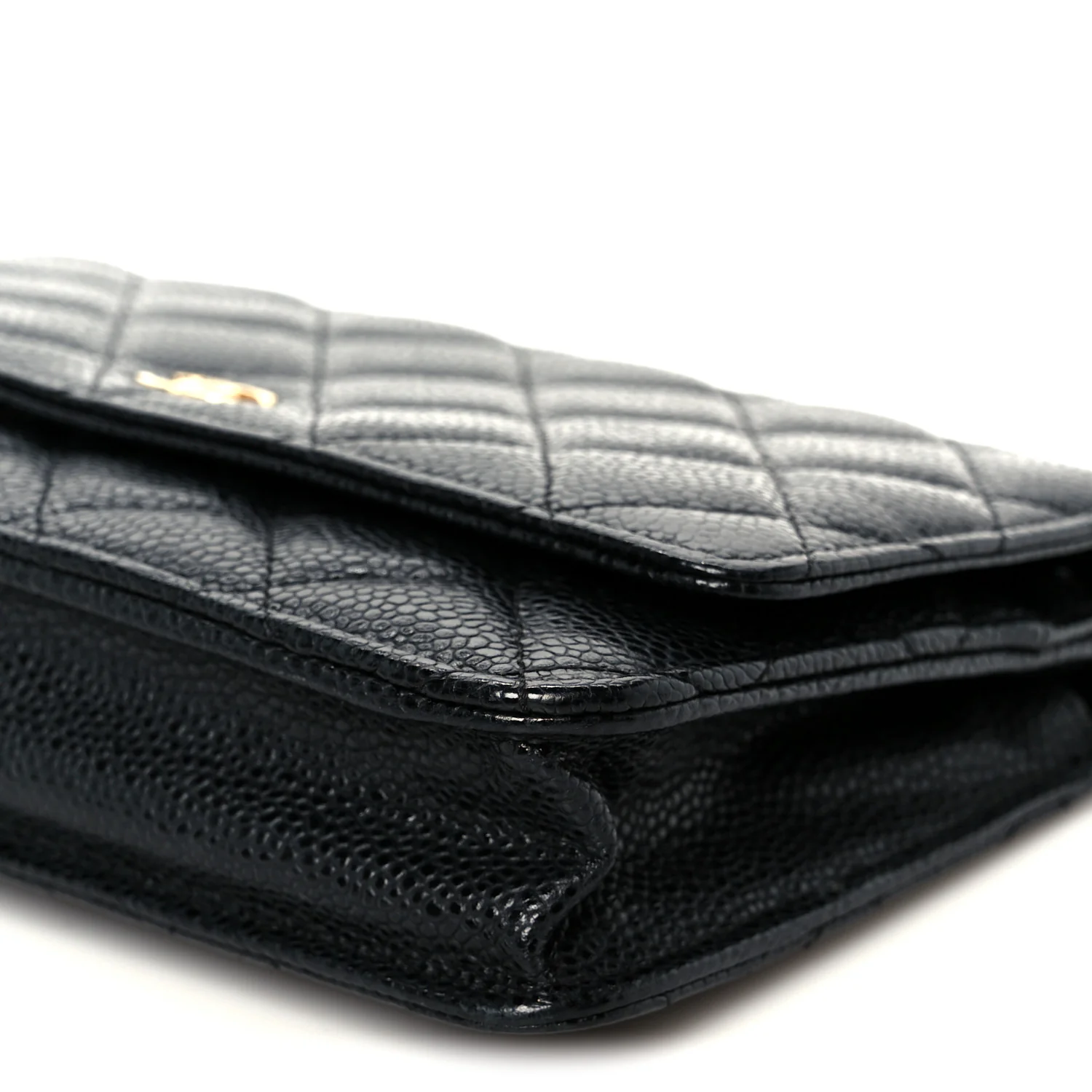Caviar Quilted Wallet on Chain WOC Black - Top Club