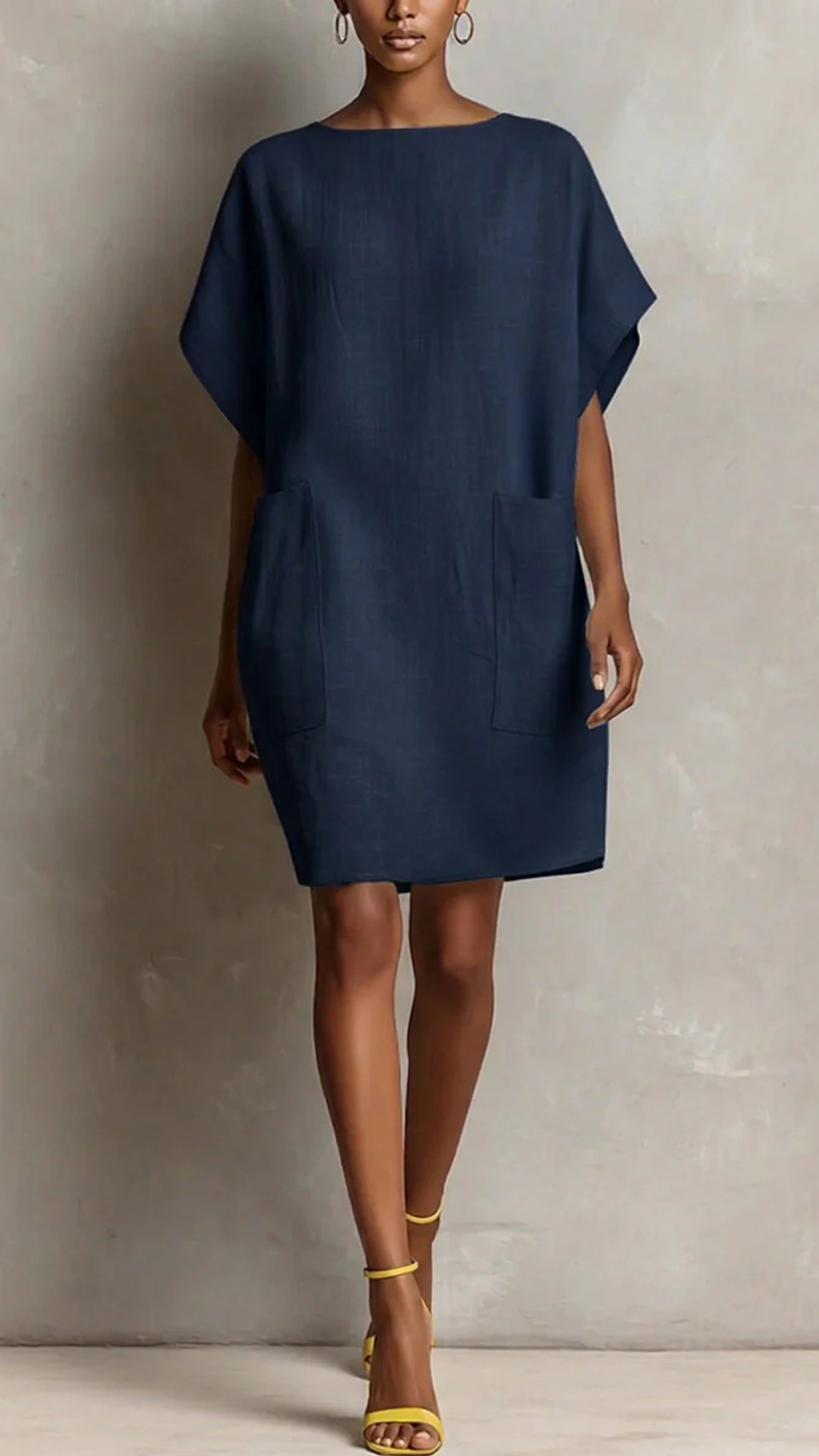 Women's Cotton-Blend Boat Neck Straight Dress - Nordfashionstorm - Women's Clothing, Fashion for You - Nordfashionstorm.com