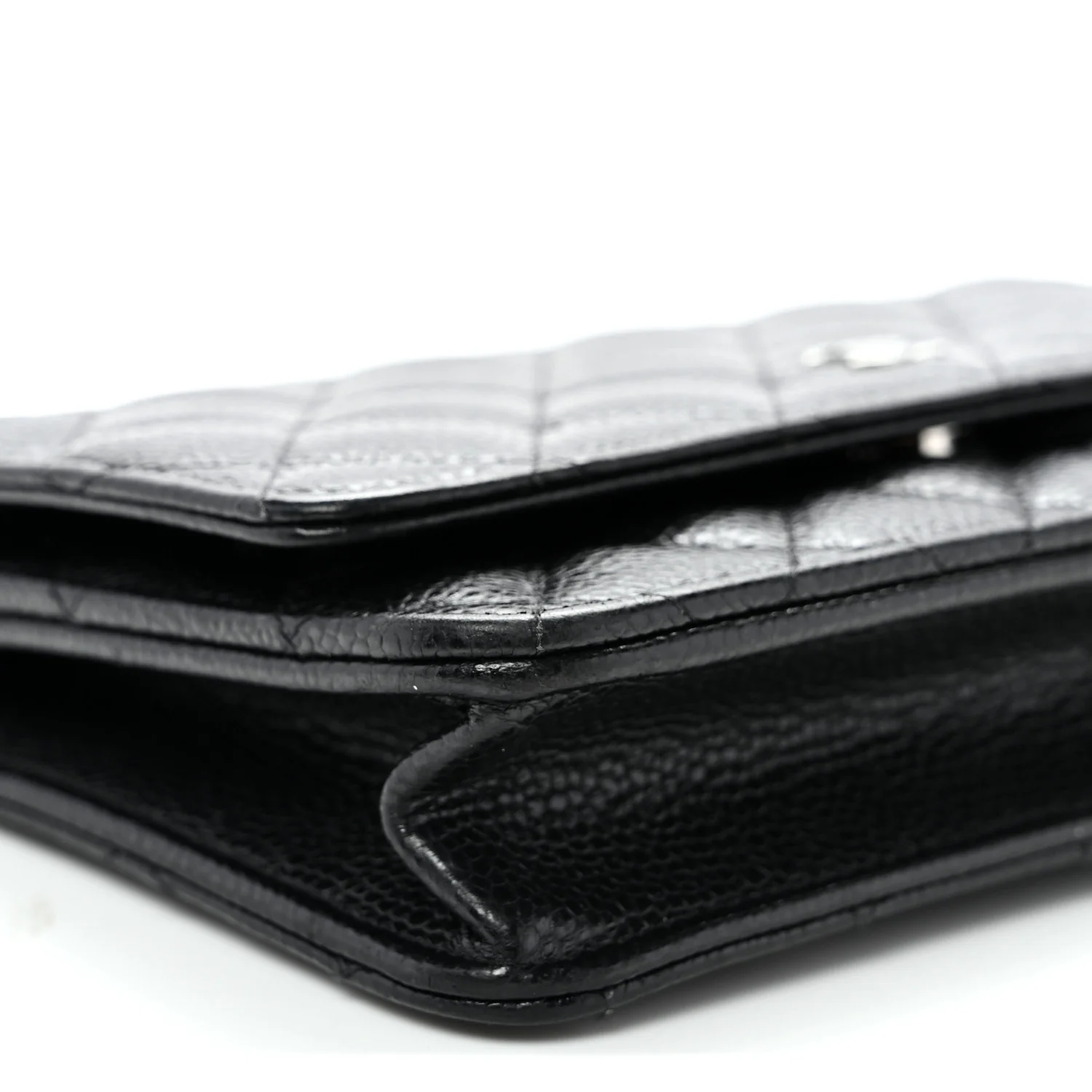 Caviar Quilted Wallet on Chain WOC Black - Top Club