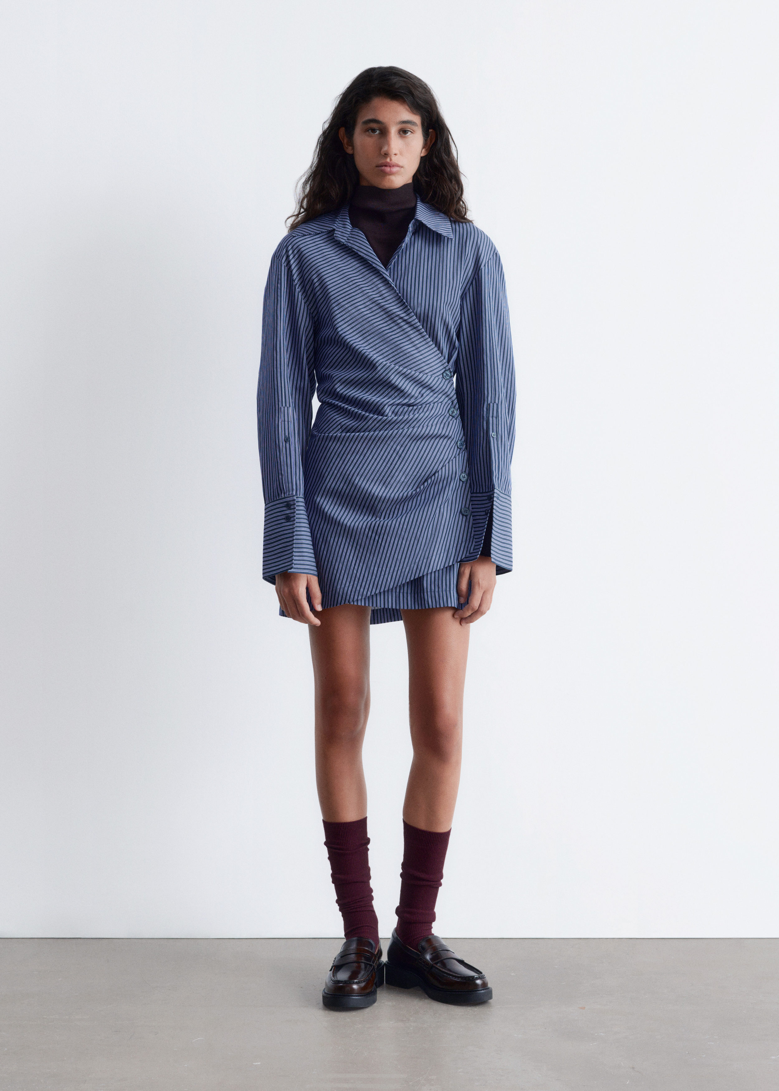 & Other Stories WRAP SHIRT MINI DRESS