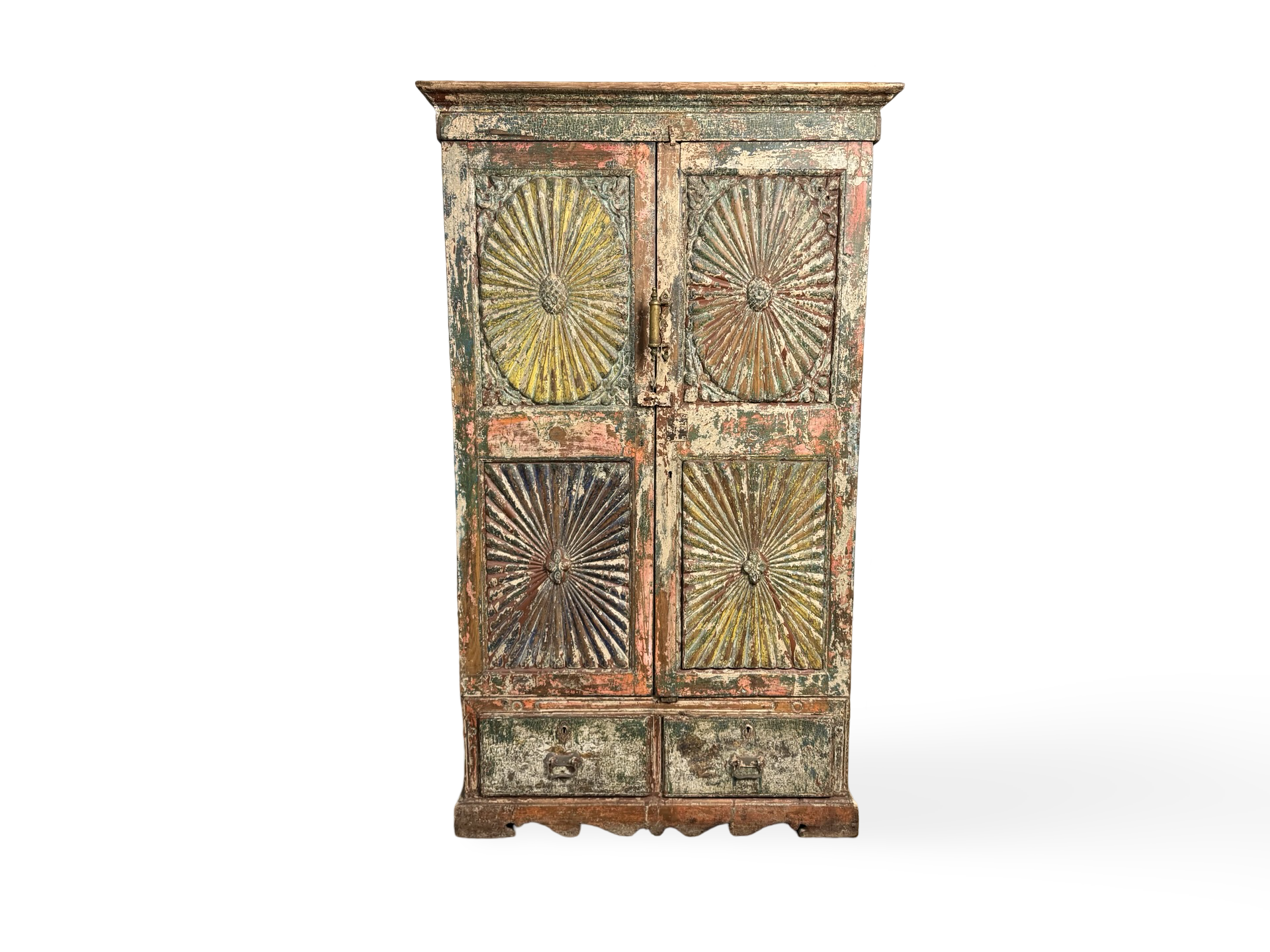 India Kast 2 deurs en 2 lades mixed color uniek Kast 2 deur 2 la mixed color uniek
