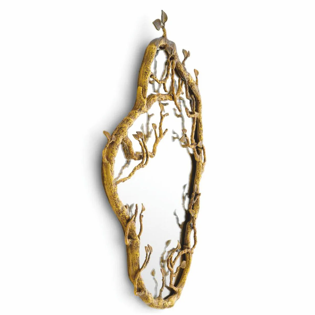 Luxury mirror vintage brass H. 70 cm - Luxury Interior