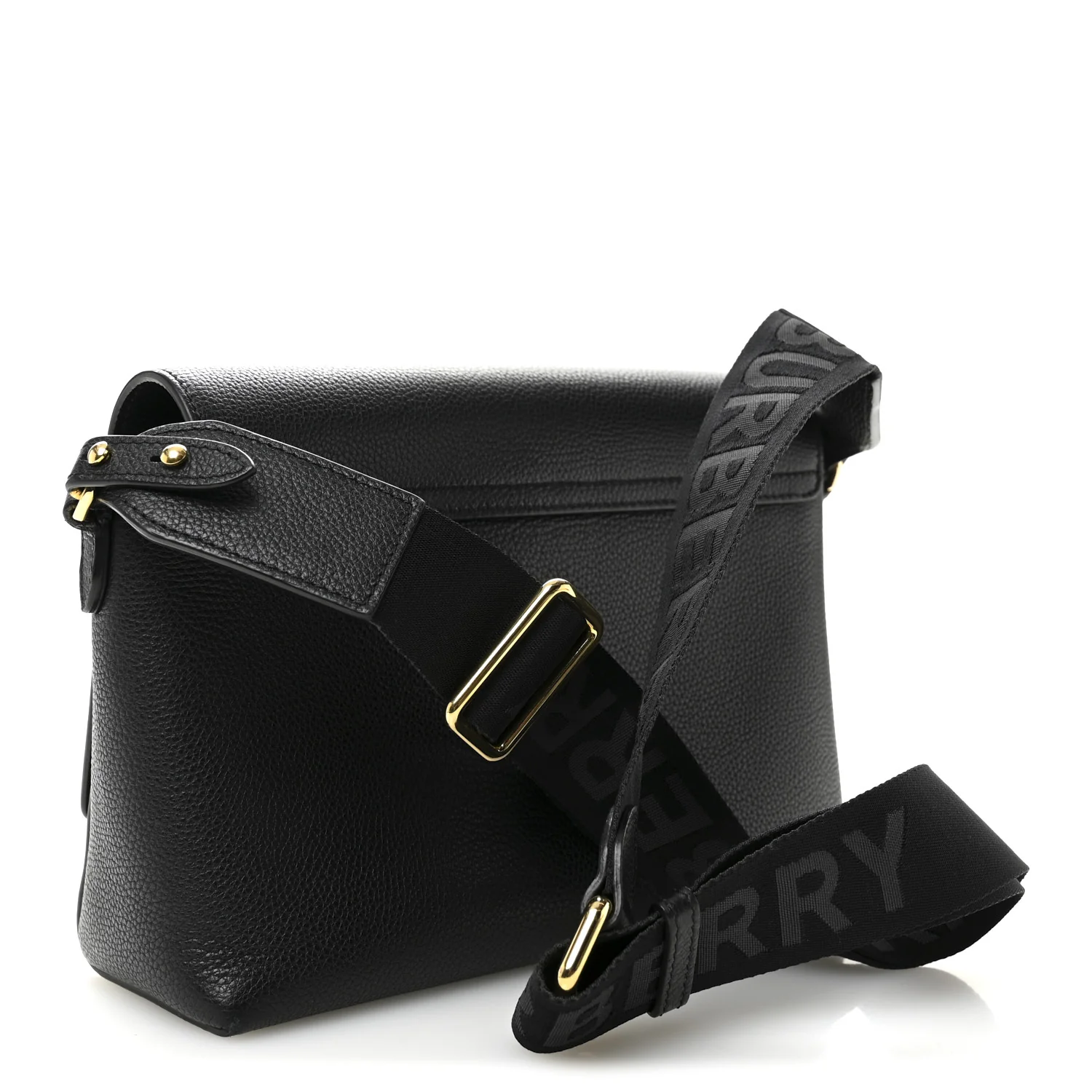 Coated Canvas Calfskin Vintage Check Medium Note Crossbody Bag Black - Top Club