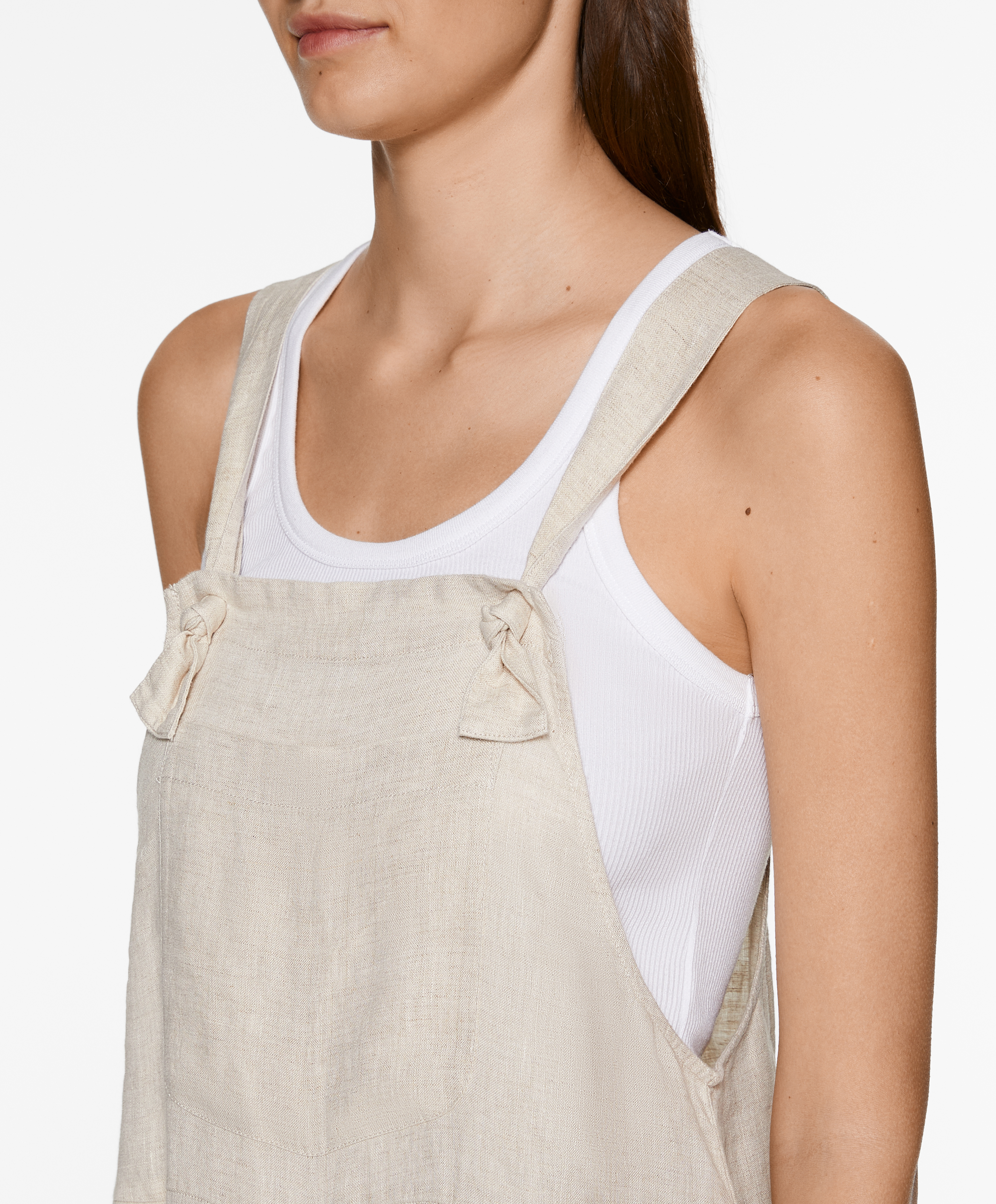 OYSHO 100% linen strappy jumpsuit
