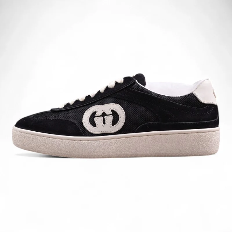 Gucci Interlocking G Black Suede Low Top Sneakers - Sneaker Replica Workshop