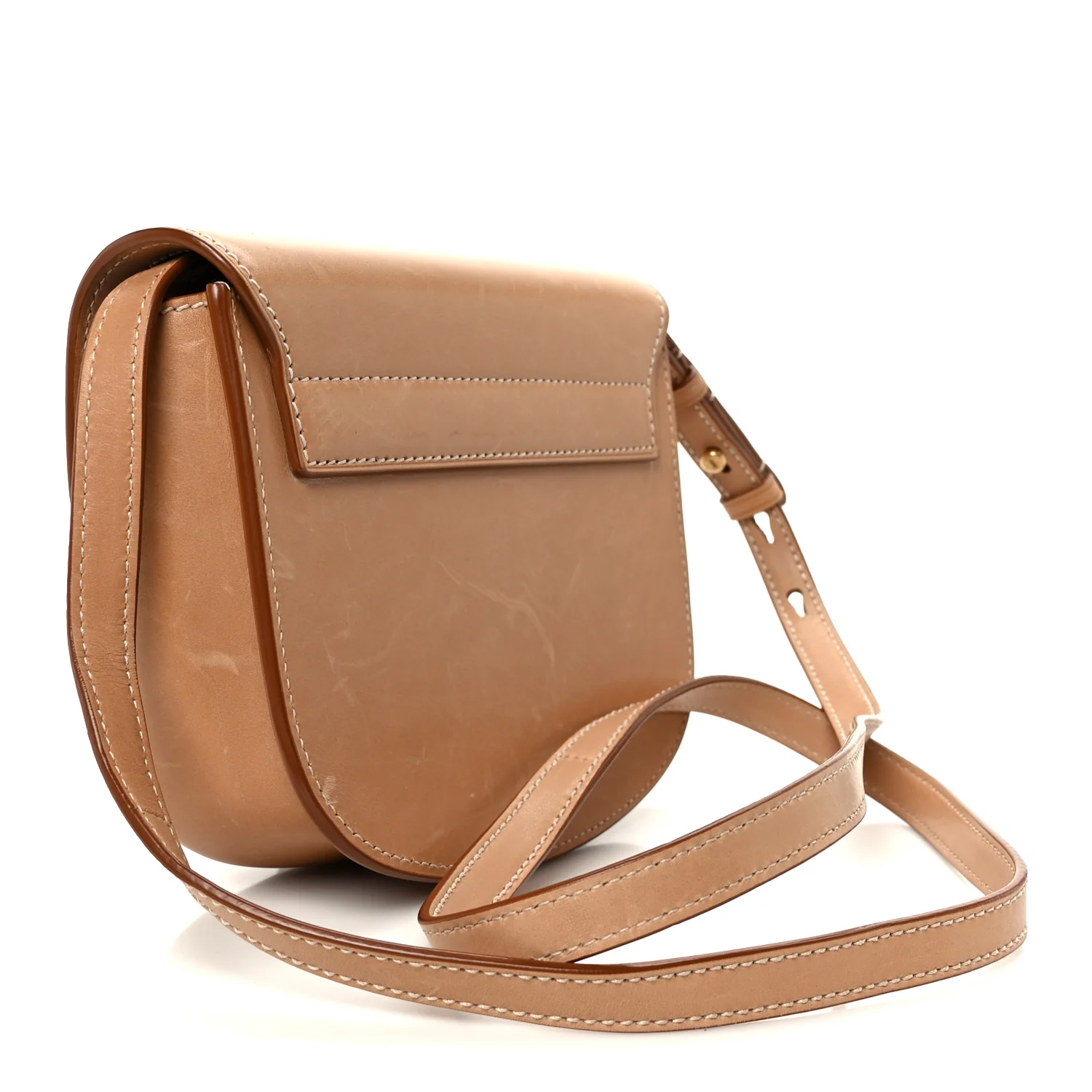 Smooth Vintage Calfskin Small Kaia Satchel Brown Gold - Top Club
