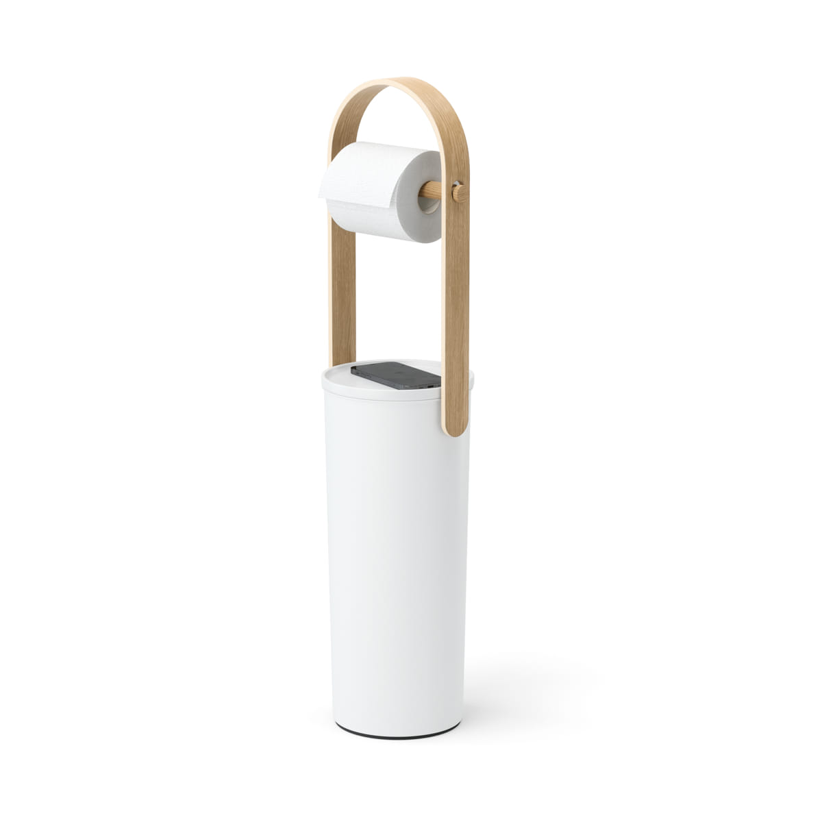 Toiletrolhouder Umbra Bellwood wit Naturel Hout