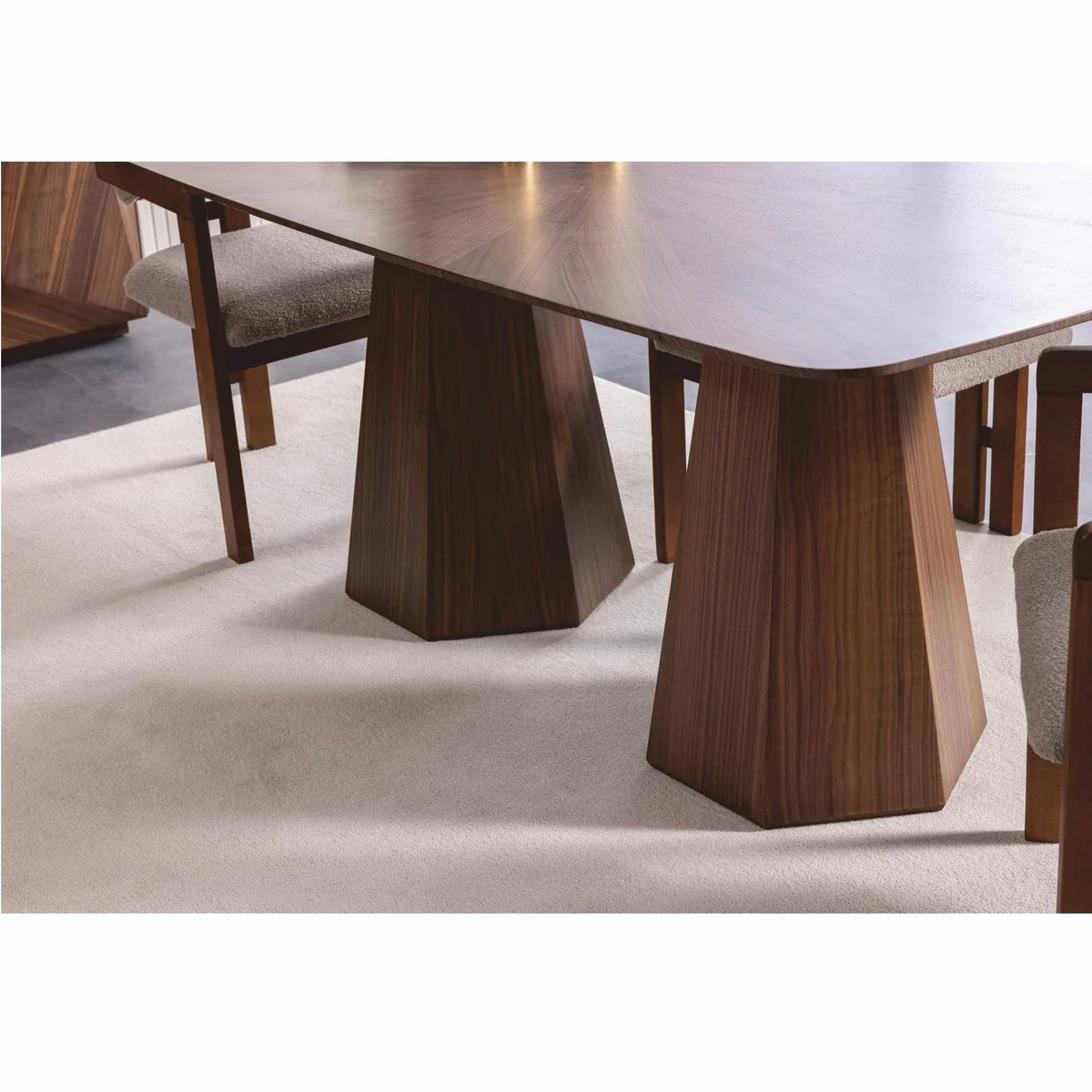Luxury solid wood dining table brown 190 cm - Hotel & Dining Room Furniture