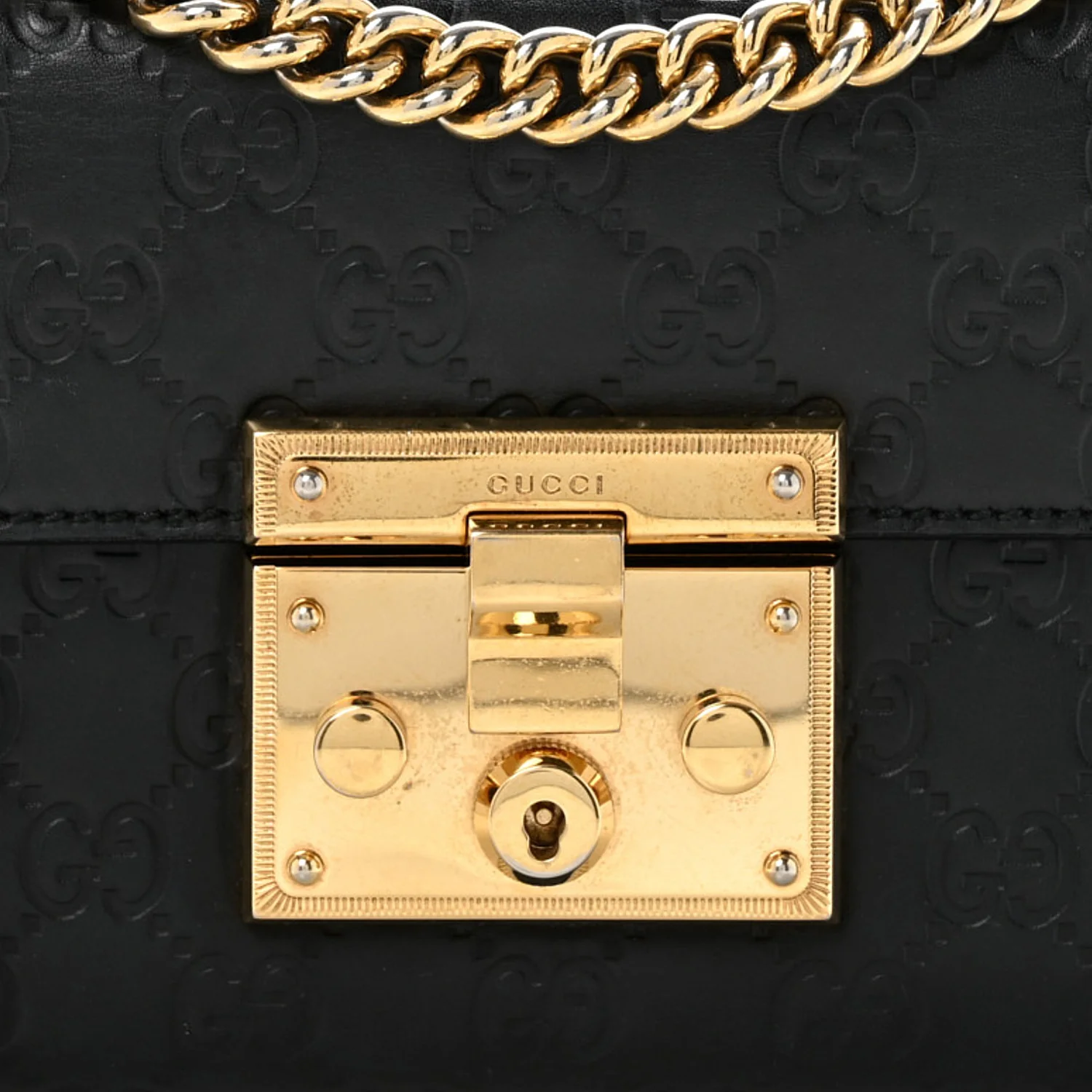 Guccissima Small Padlock Shoulder Bag Black - Top Club