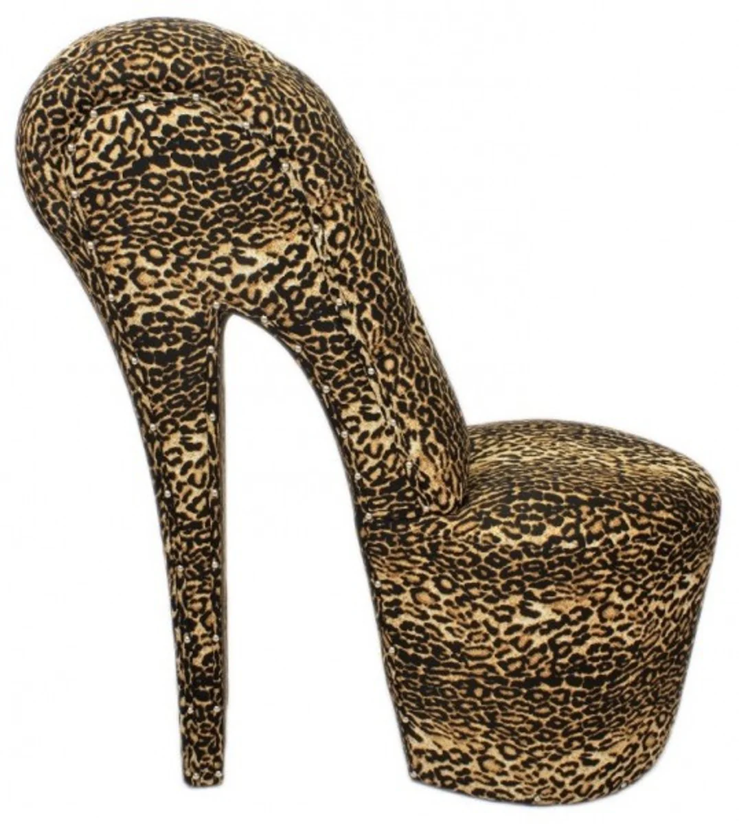 High heel armchair shoe armchair with decorative stones leopard - designer armchair - club furniture chair