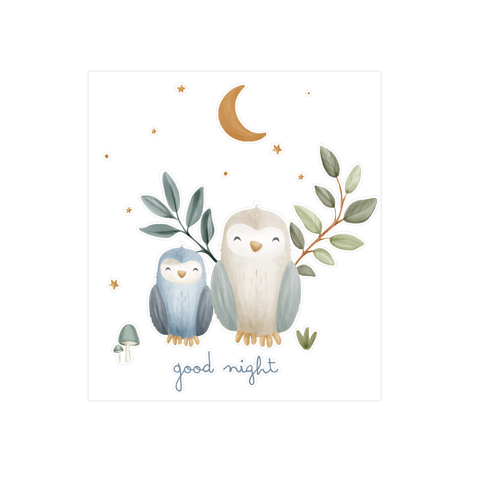 Muurstickers Forest Friends Good Night