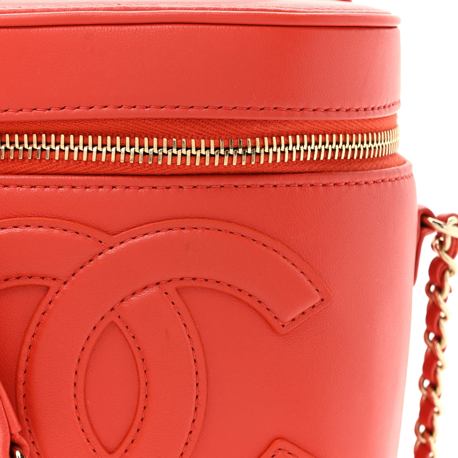 Lambskin Timeless Vanity Cosmetic Case Red - Top Club