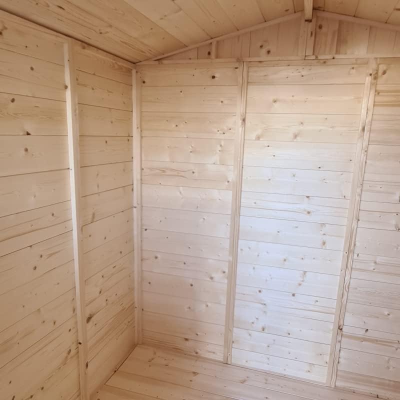 Casetta mis 202 x 154 cm in legno porta doppia + Pavimento + copertura in guaina ardesiata rossa