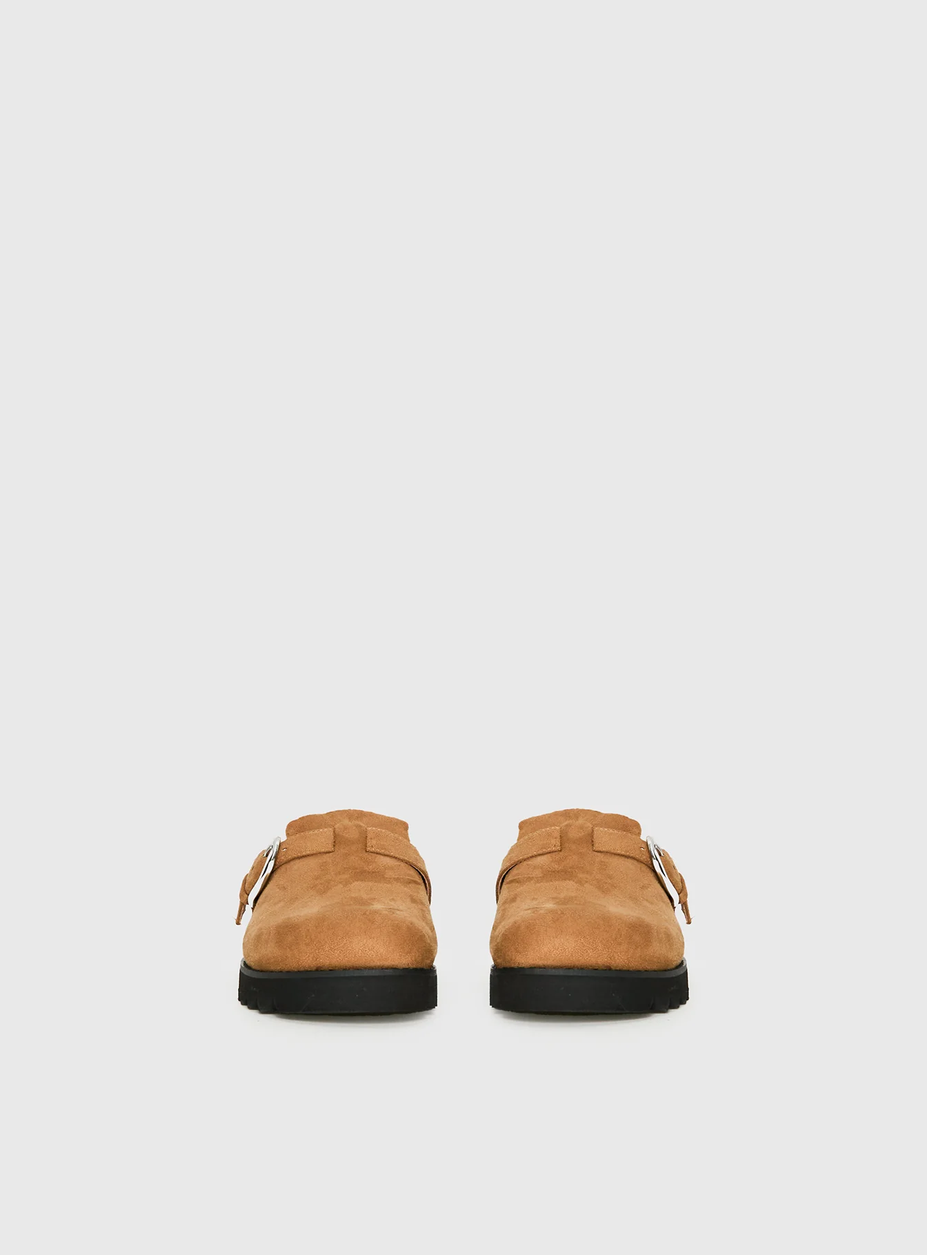 Raxton Faux Suede Clogs Brown