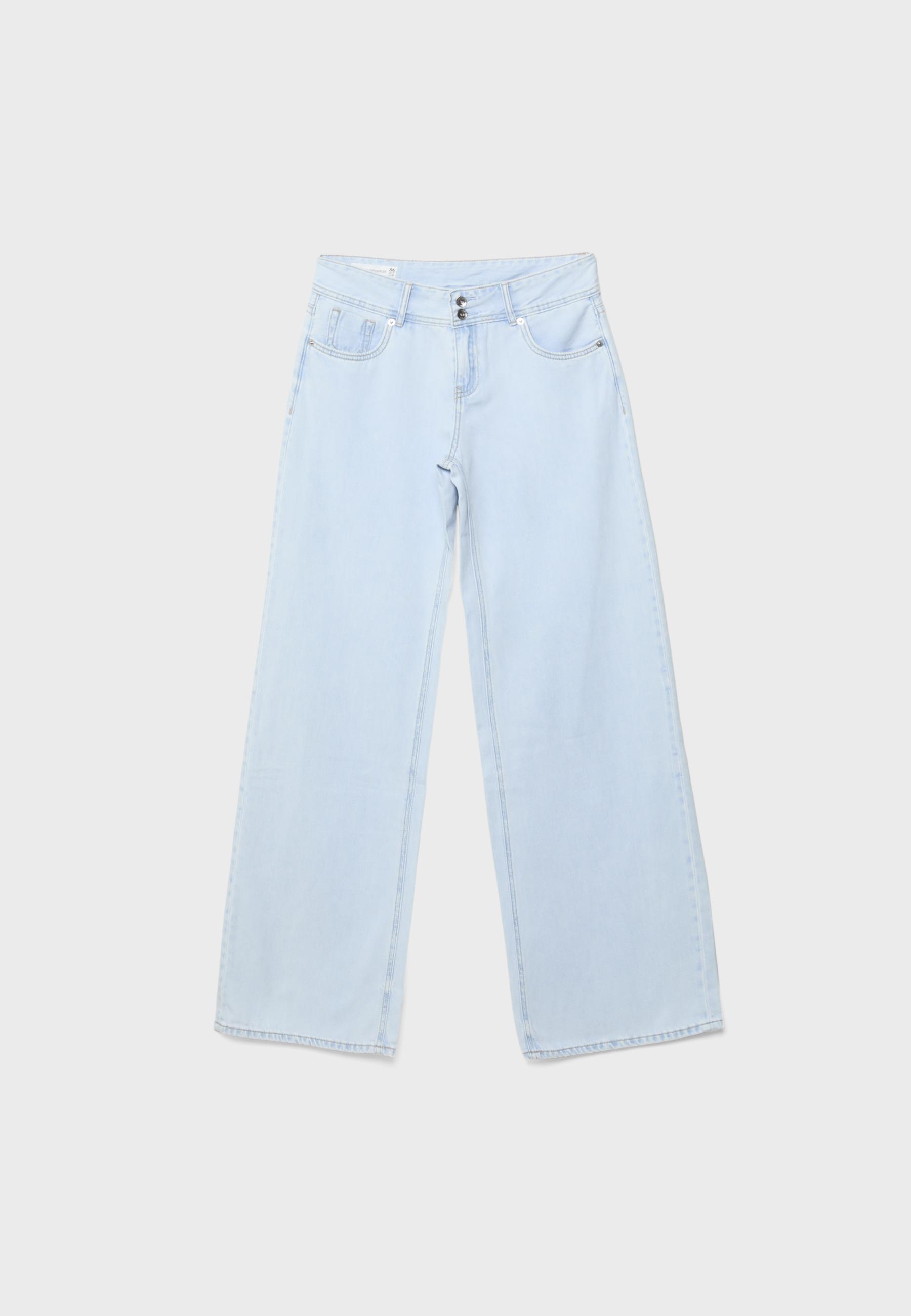 LOW-RISE DOUBLE-BUTTON JEANS