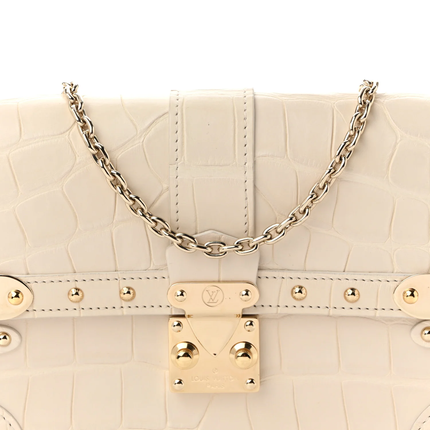Alligator Trunk Chain Wallet Latte - Top Club