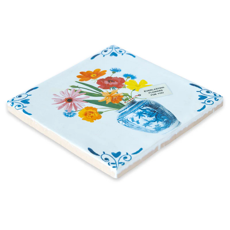 Wandtegel A Vase with love and bliss S
