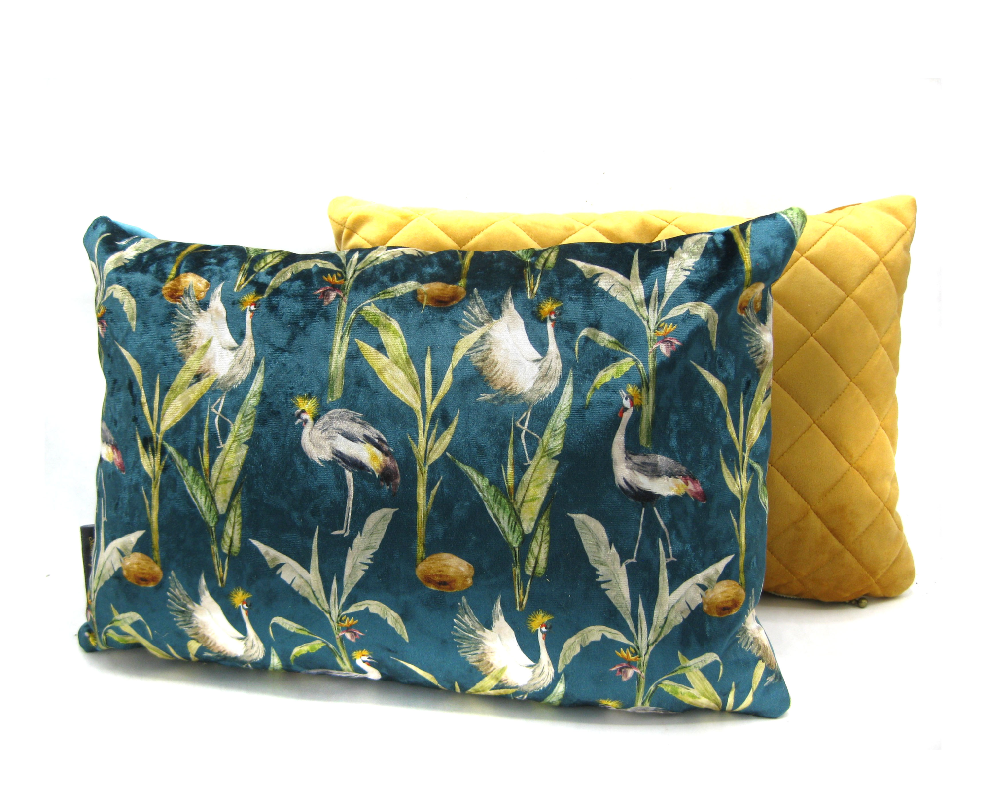 Kussen velvet kraanvogel roze 30 x 70