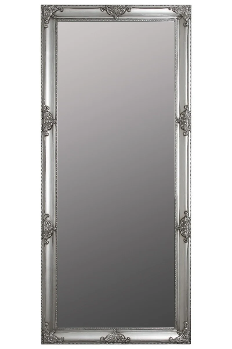 Baroque mirror silver with beautiful antique decorations H. 162 cm - handmade