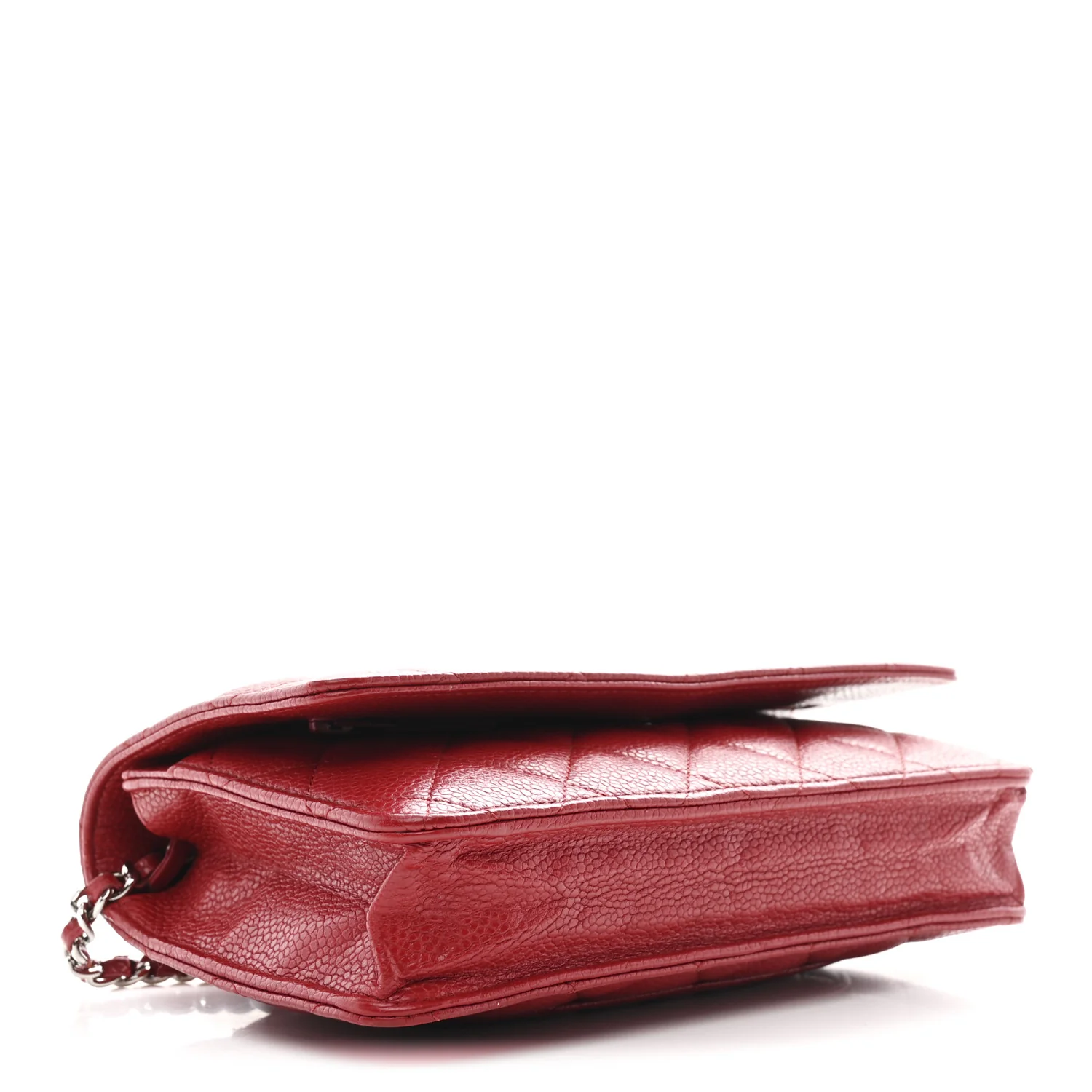 Caviar Quilted Wallet on Chain WOC Red - Top Club