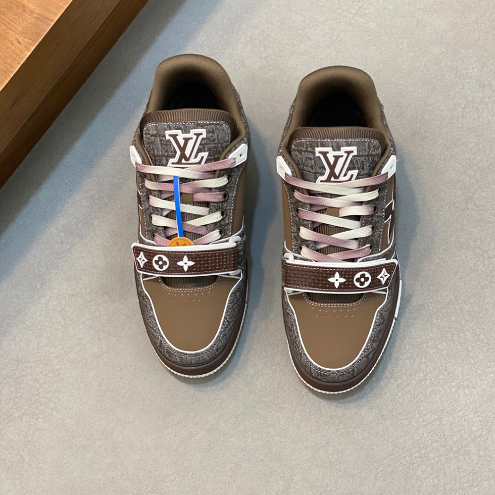 Louis Vuitton LV Trainer Croc-Embossed Denim Sneaker (Replica) - Sneaker Replica Workshop