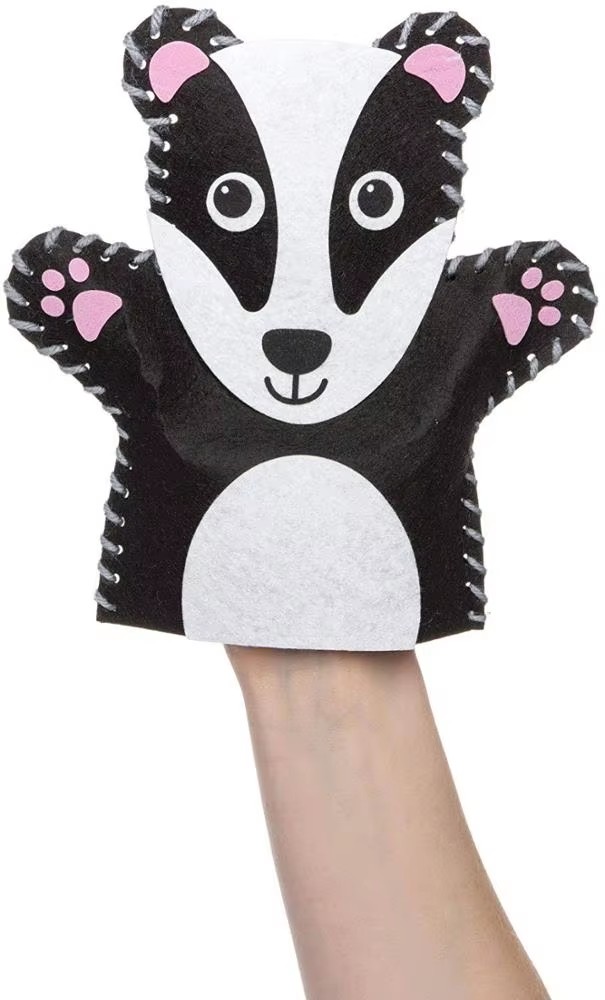 Custom Made 3pcs Durable Non Woven Modern Hand Puppet Kits for Kids' Emotional Animal Story Play Birthday/Halloween Toy
