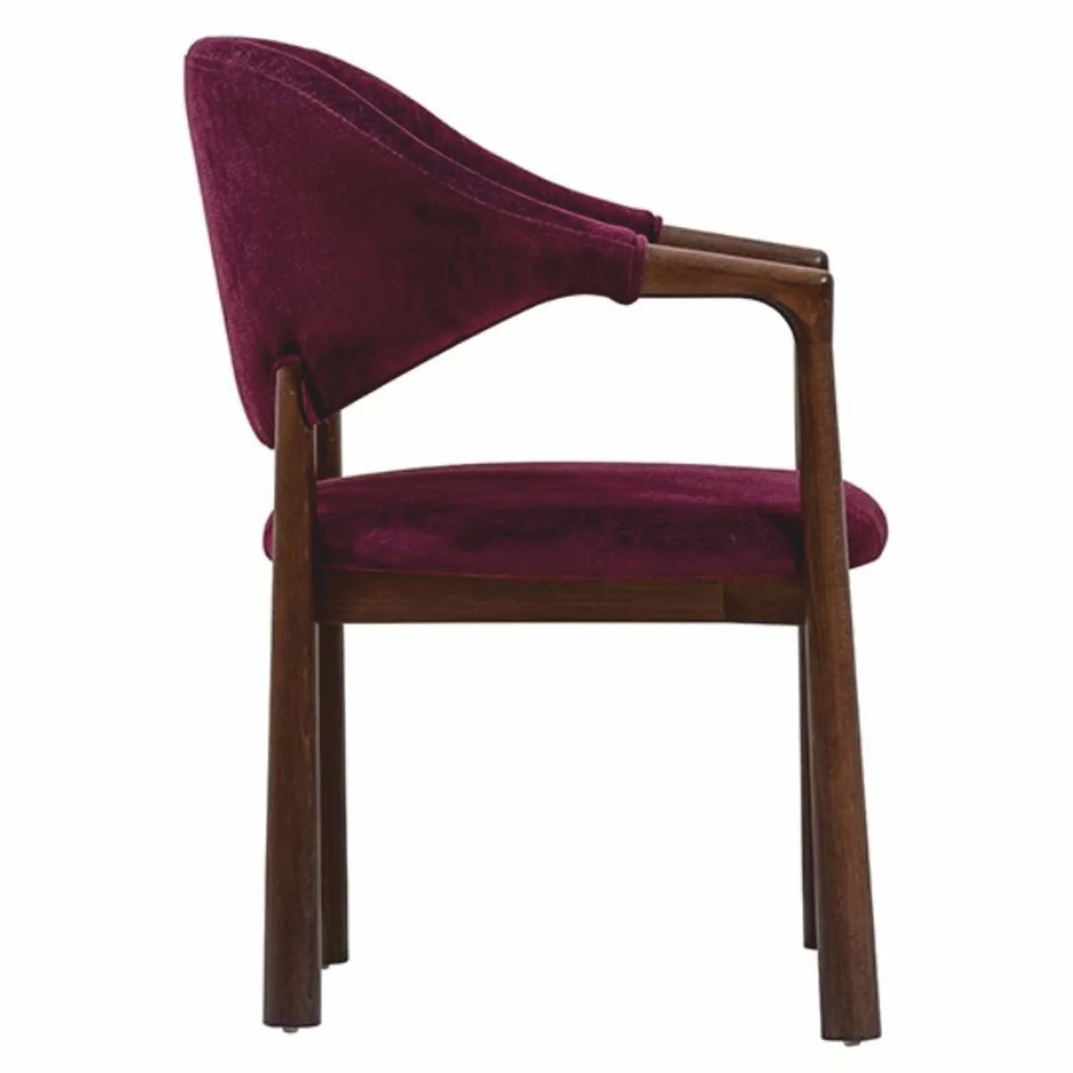 Luxury dining room chair with armrests purple / dark brown H. 87 cm