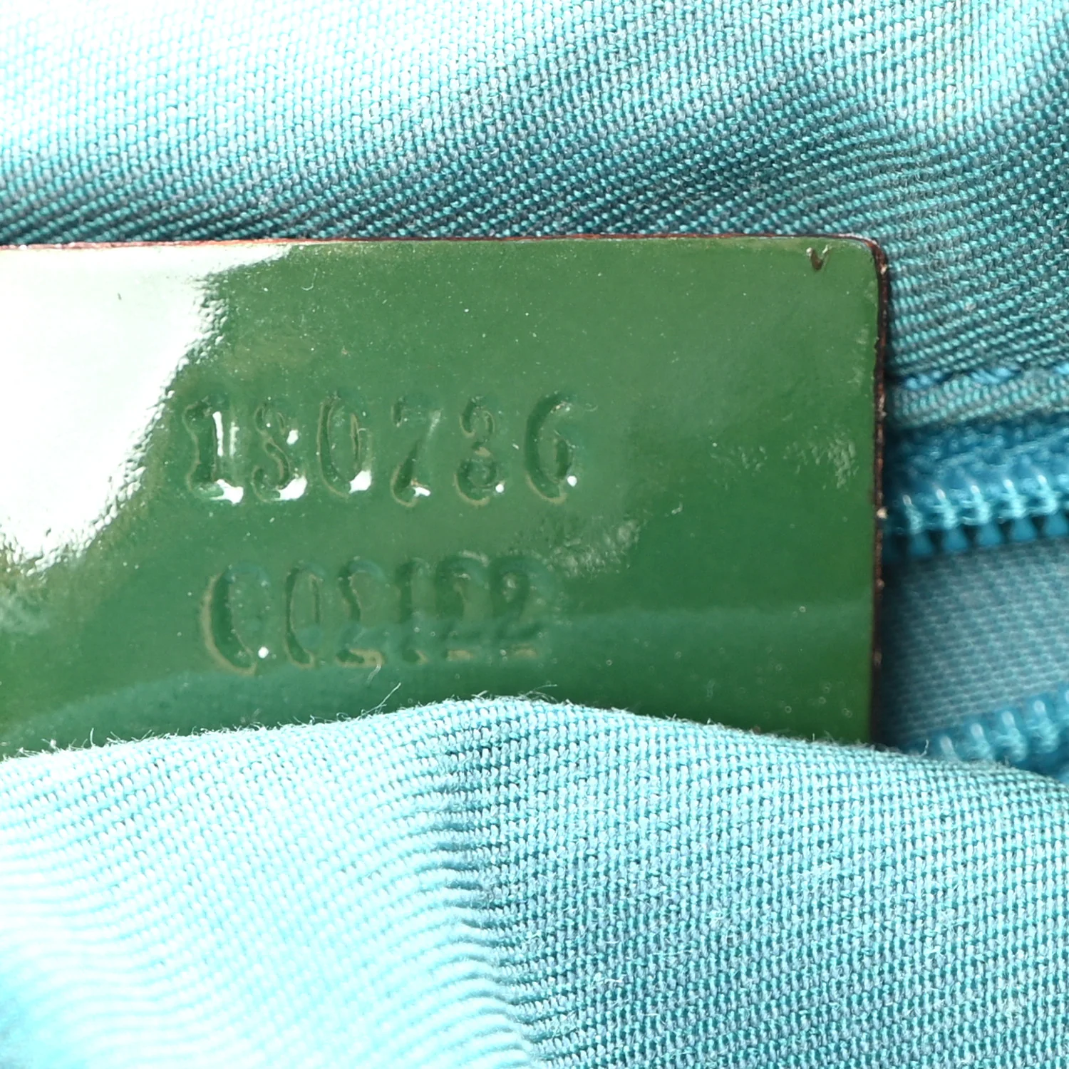 Monogram Patent Medium Abbey Shoulder Bag Blue - Top Club