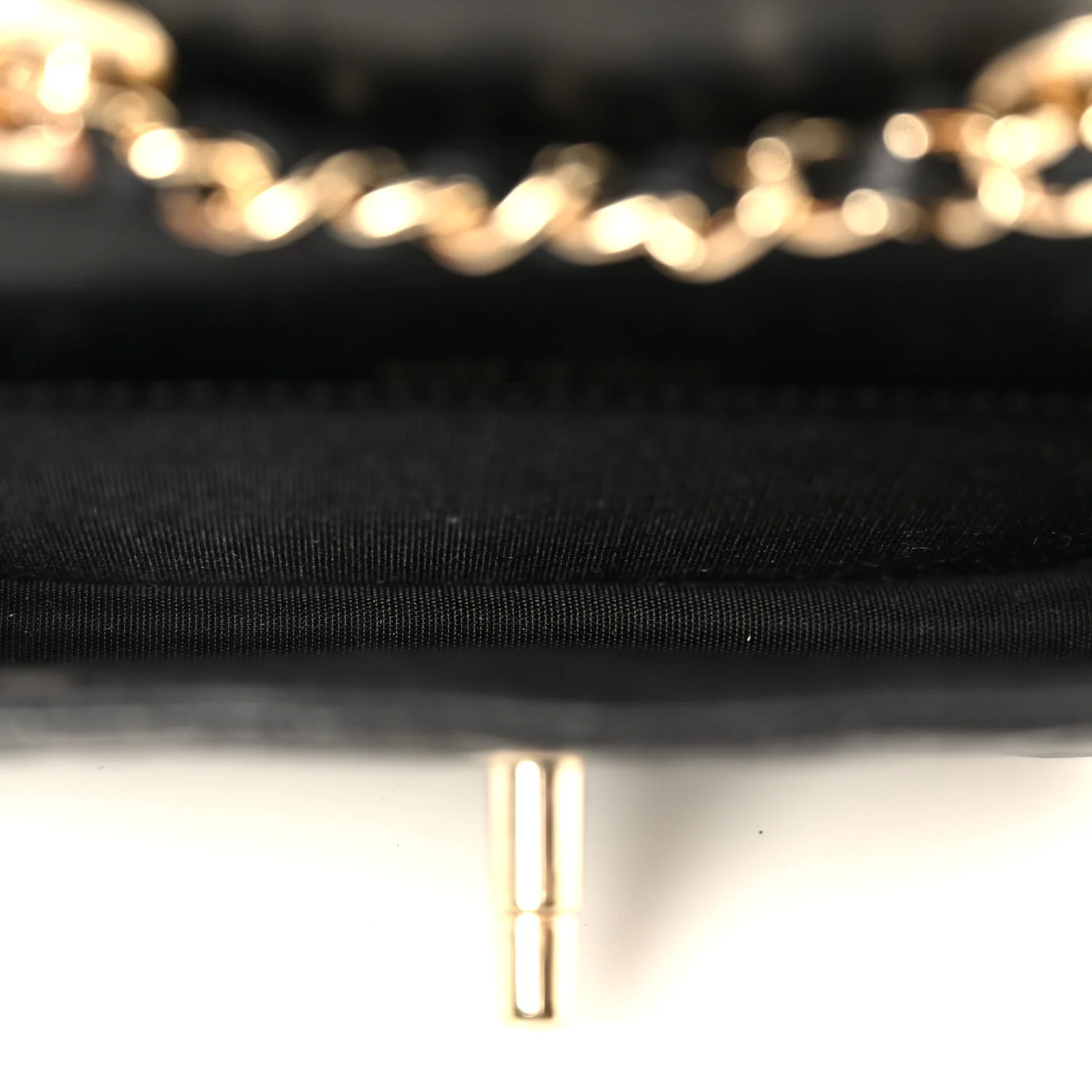 Lambskin Quilted Trendy CC Card Holder On Chain Black - Top Club