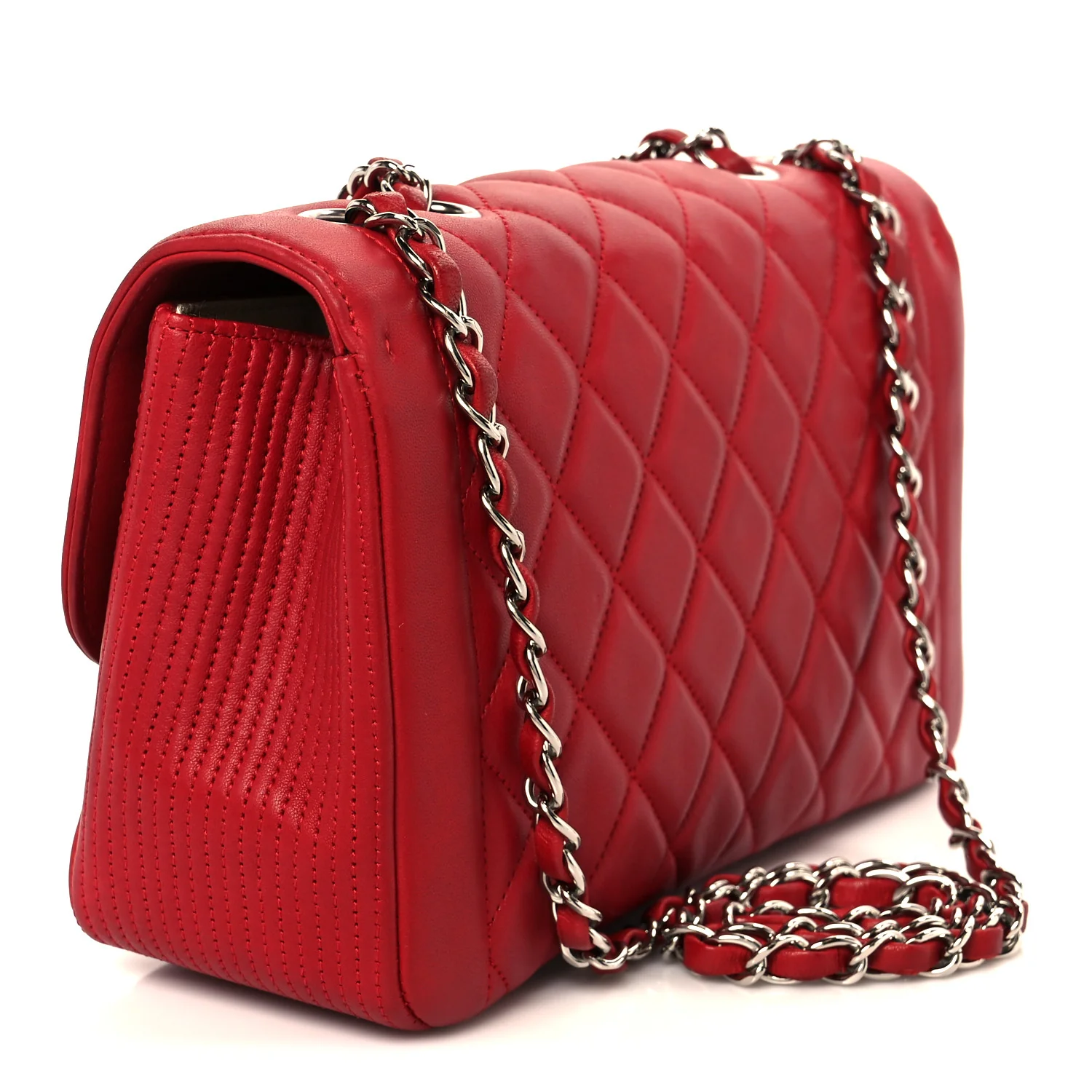 Lambskin Medium Coco Rider Flap Red - Top Club