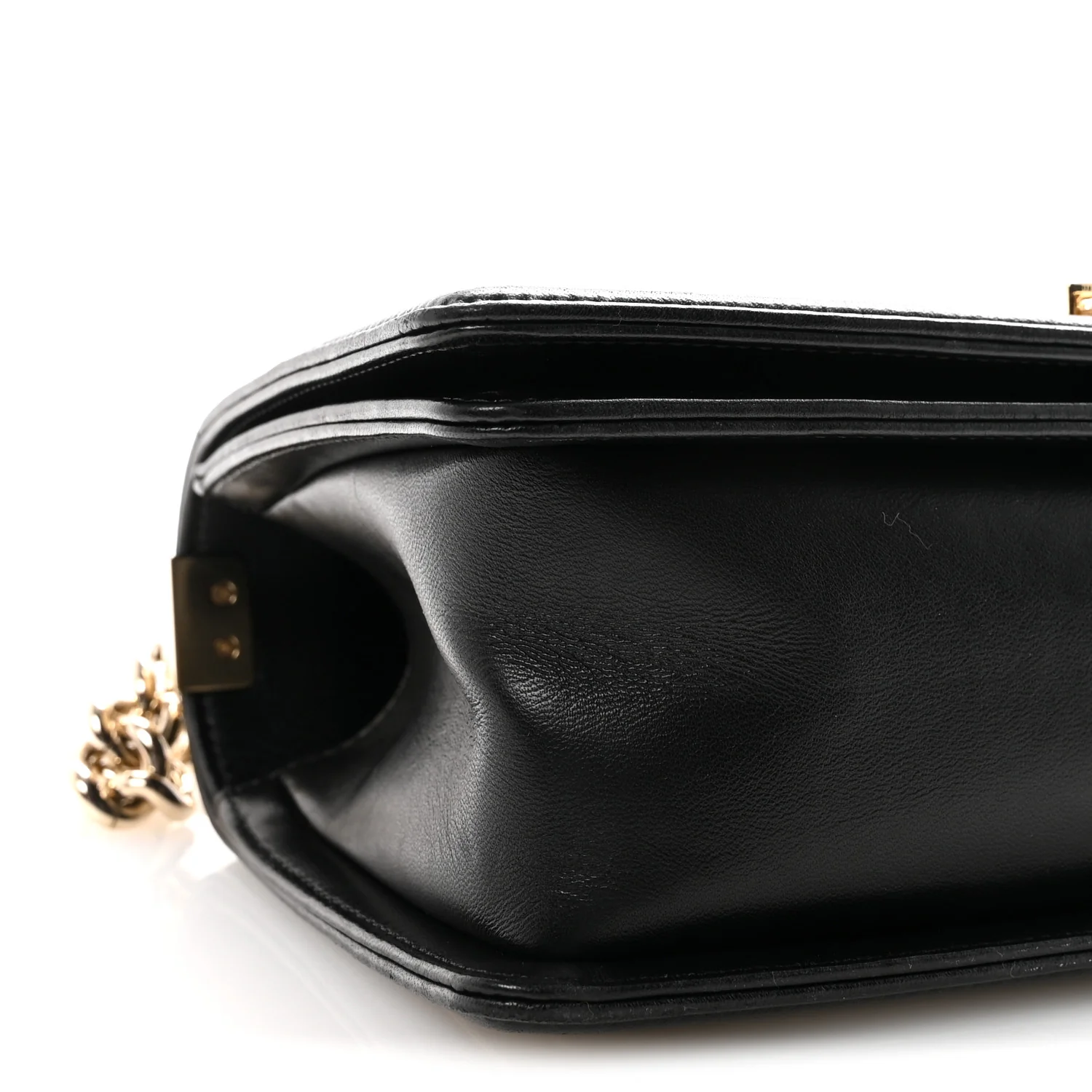 Lambskin Chain Quilted Medium Boy Flap Black - Top Club