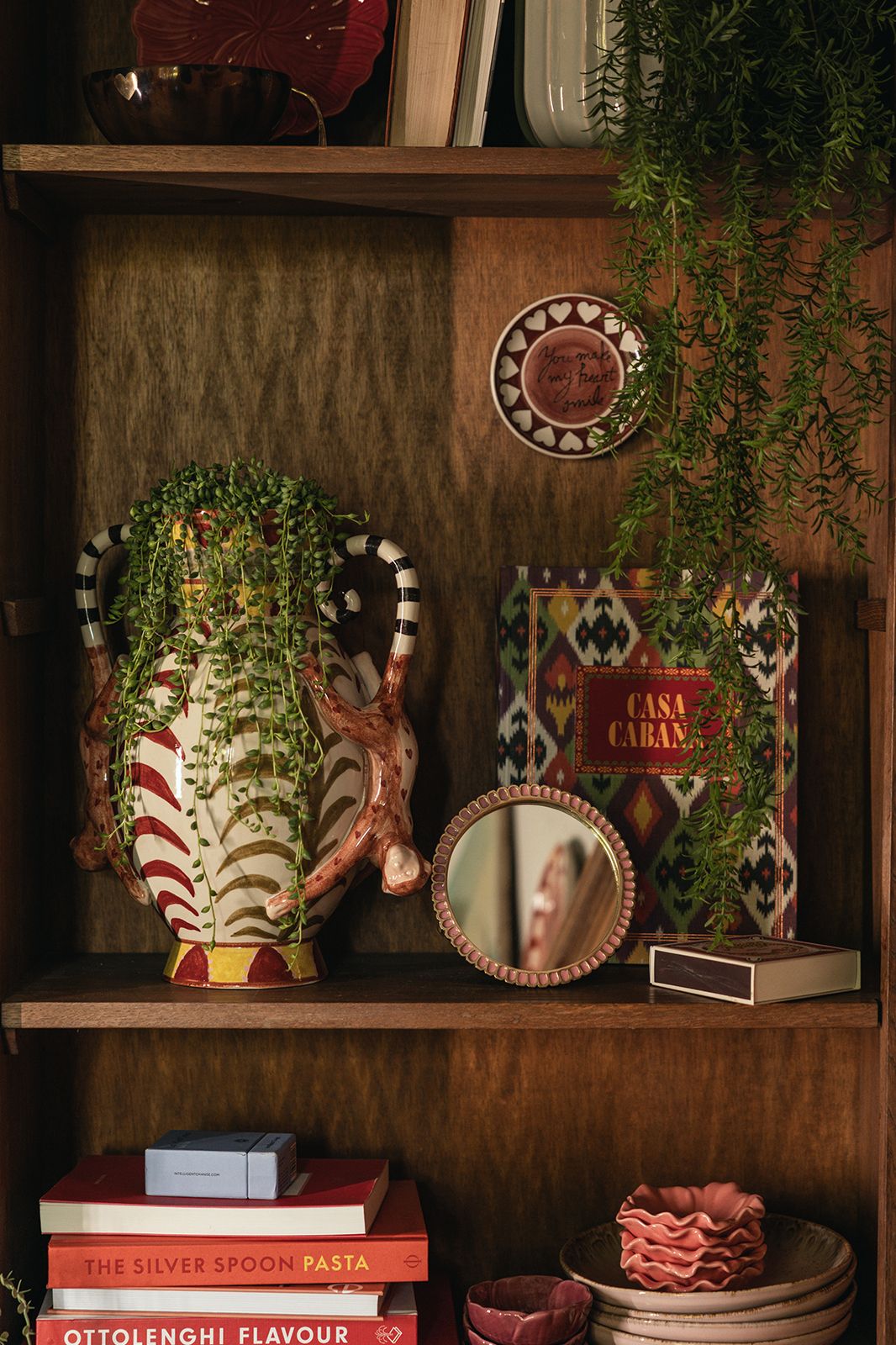 Roze scalloped spiegel